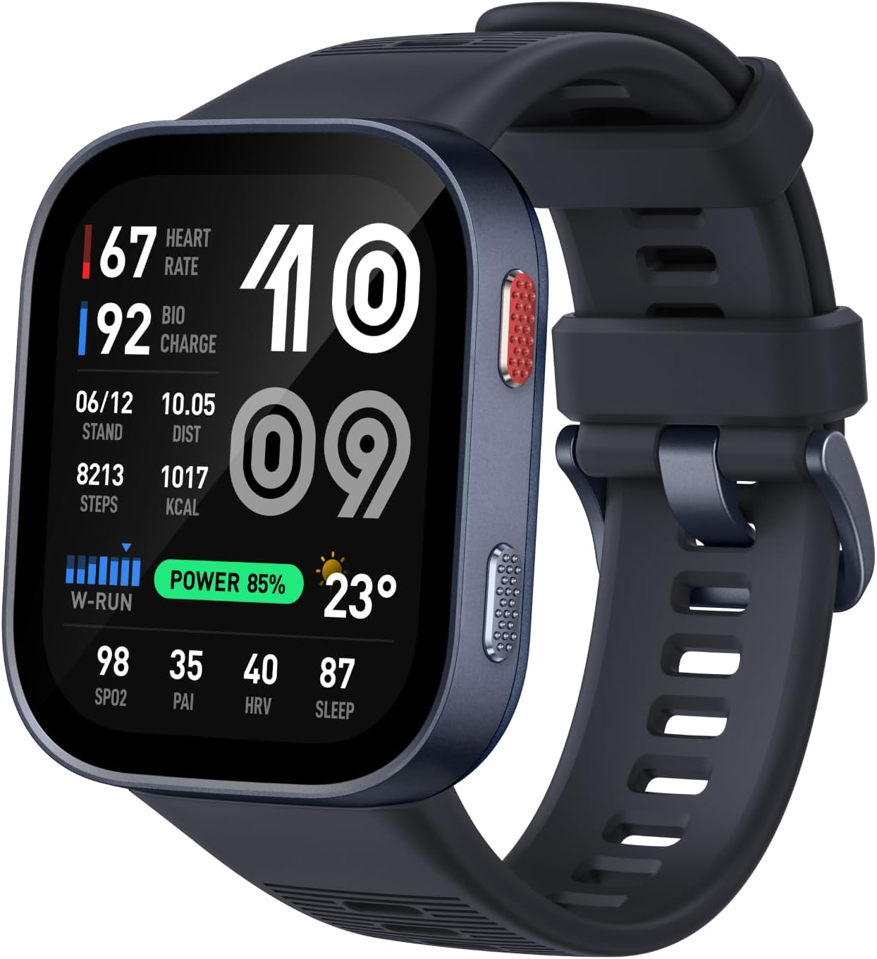 Amazfit Bip Max 50mm Smartwatch, 2.07″ AMOLED Display, 20 Days of Battery, GPS, 4GB Storage, Offline Maps, Fitness Tracker, Hybrid Training, 150+ Sports, HYROX Mode, 5 ATM for Android & iPhone, Blue