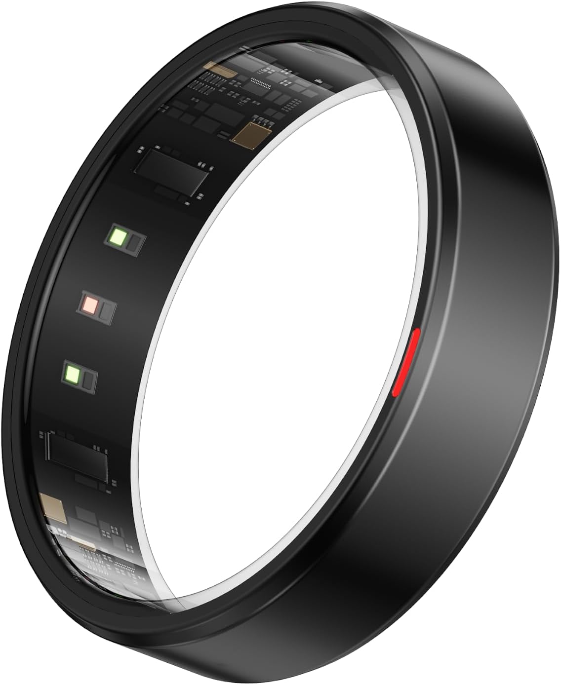 POBOVi Gen 2 Titanium Smart Ring for Women & Men, Sleep & Heart Rate Tracker, No Subscription, Size Before You Buy (Black, 8)