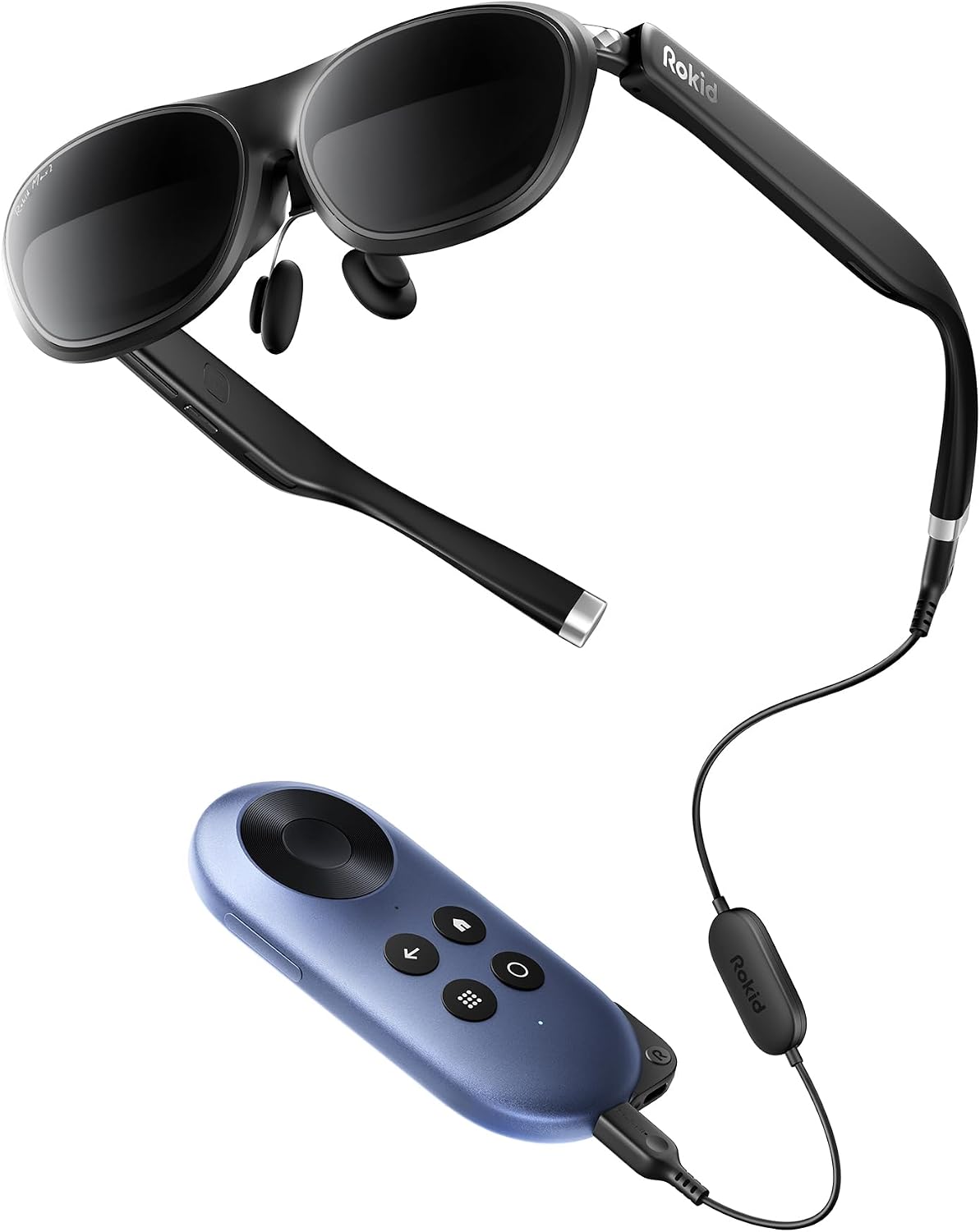 Rokid AR Joy Pack 2 AR Glasses, Smart Glasses Max 2 with Station, 160″ Micro-OLED Display, Google Play, Media Streaming, HDCP Support & Cloud Gaming, Console, Android, Windows Compatible