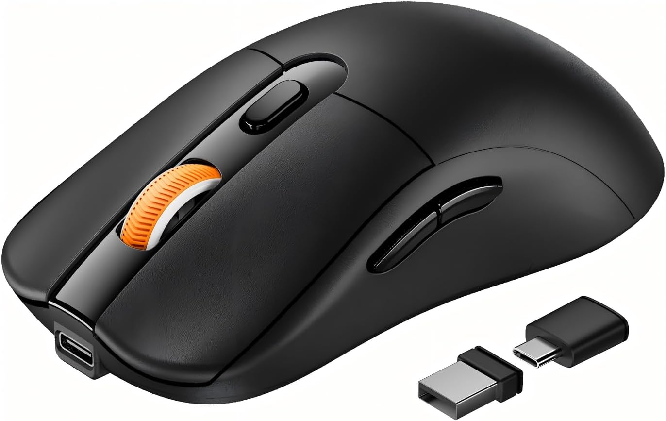 ProtoArc Bluetooth Wireless Mouse for MacBook Pro/Air, USB C Mouse, EM15 Rechargeable Lightweight Portable Mice for Laptop, iPad, Tablet, Chromebook-Black