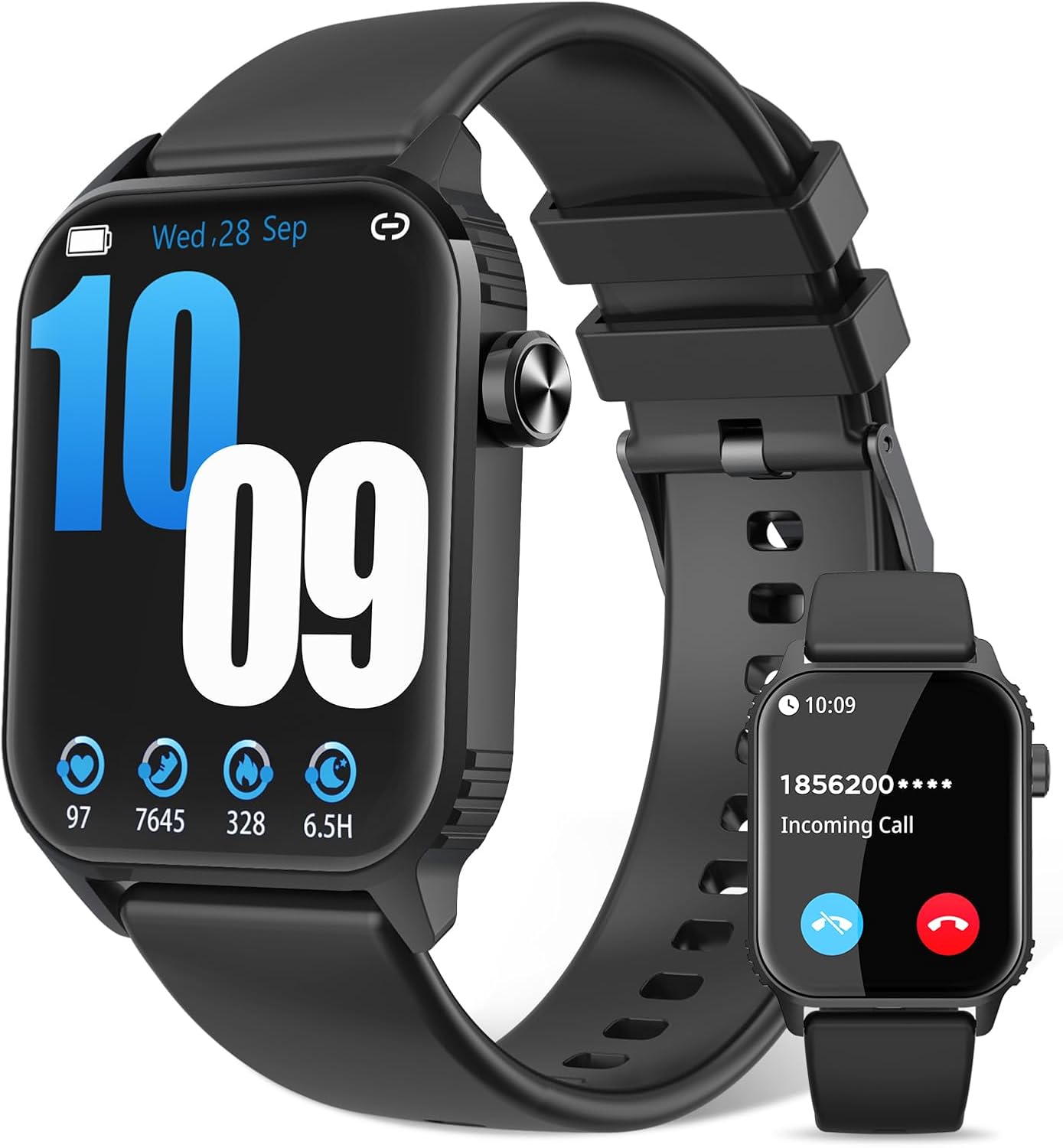 Smart Watch for Men, 120+ Sports Modes Smartwatch with 1.83″ HD Touchsreen, Sleep Monitor, IP67 Waterproof, Bluetooth Call & Music Control Fitness Watch for iPhone/Android Black