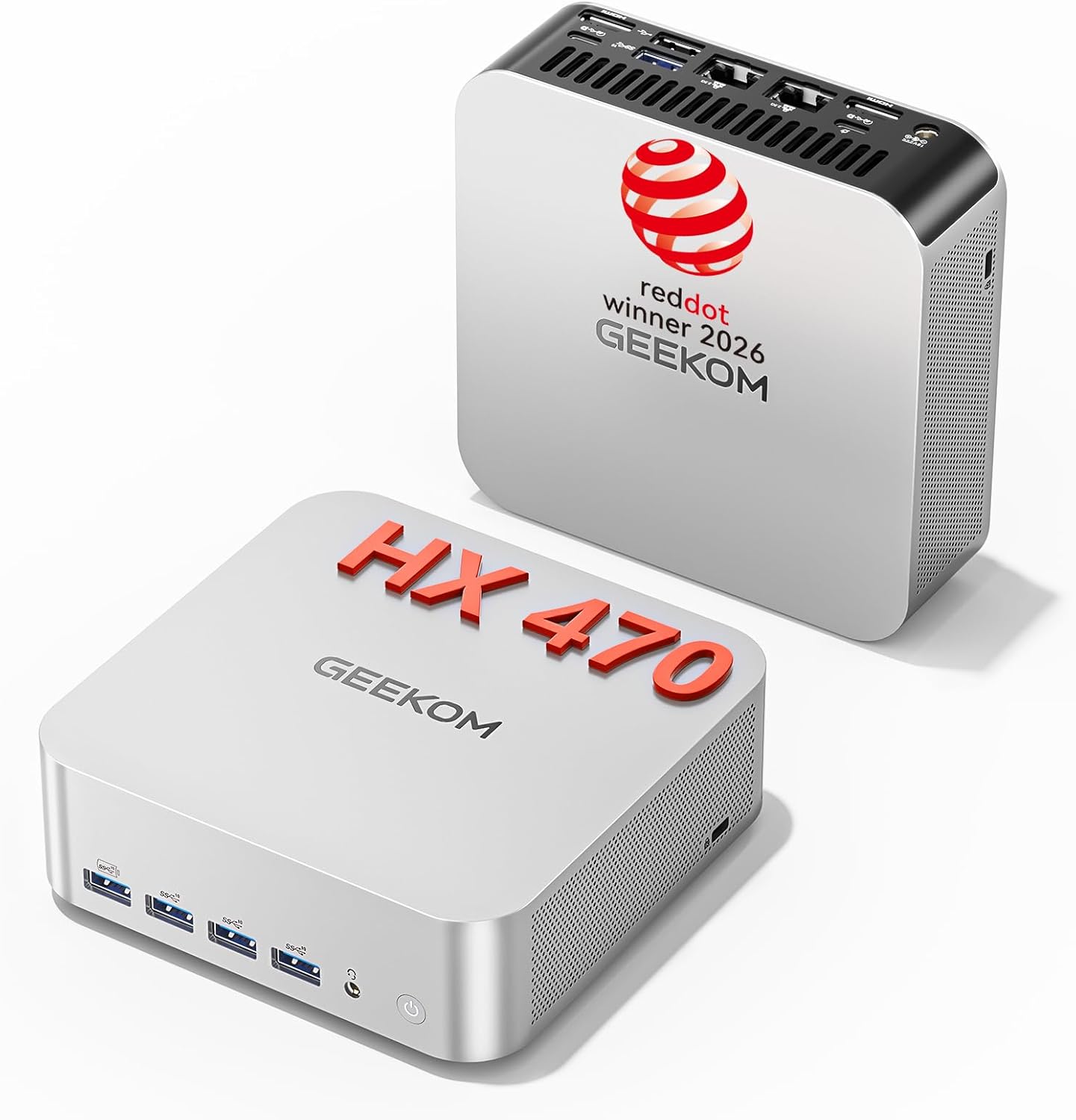 GEEKOM A9 Max Top AI Productivity Mini PC,AMD Ryzen AI 9 HX 470(86 Tops)|DDR5 32GB RAM+2TB SSD|Copilot+ PC|Win 11 Pro|WiFi 7|BT 5.4|USB4|HDMI 2.1|8K Video Editing|3D Rendering