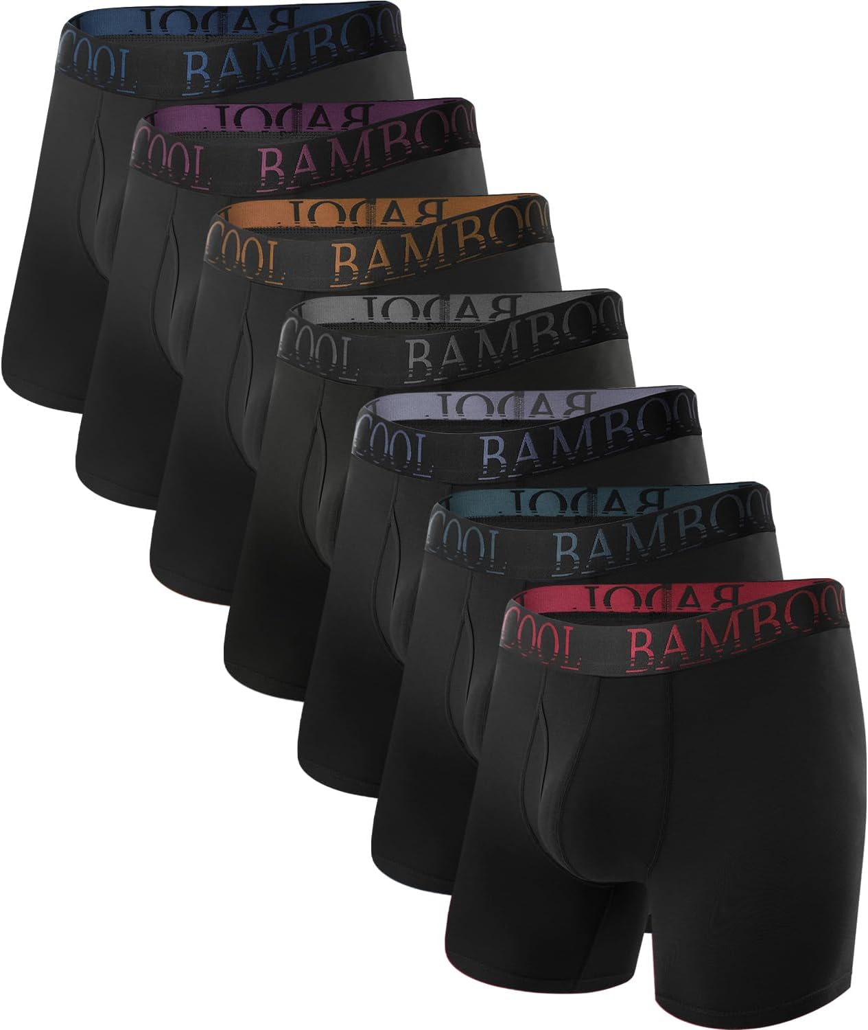 BAMBOO COOL Men’s Ultra ComfortSoft Underwear, Moisture Wicking & Breathable No Ride Up Boxer Briefs with Fly, Multipack