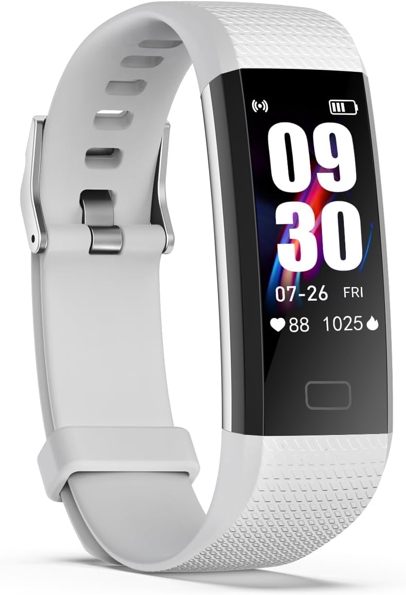 Fitness Tracker with Step/Distance/Calories Counter, Activity Tracker with Heart Rate Monitor, Slim Style Watch IP68 Waterproof, Sleep Monitor Tracker, Pedometer Watch for Women Men Kids