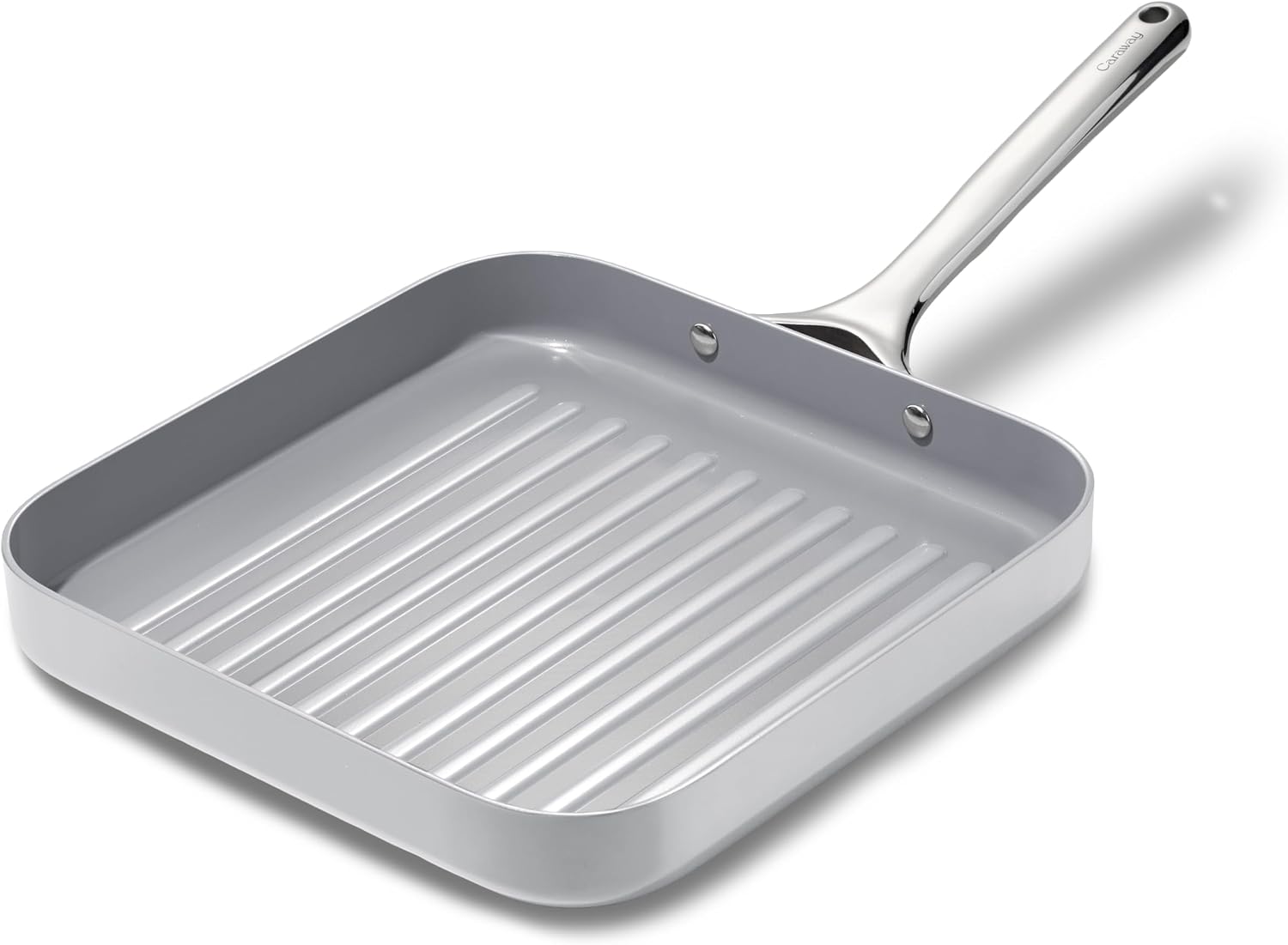 Caraway Square Grill Pan – 11” Grill Pan – Non-Stick Ceramic Coated – Non Toxic, PTFE & PFOA Free – Oven Safe & Compatible with All Stovetops – Gray