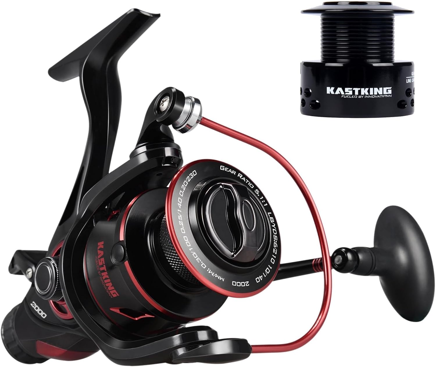 KastKing Sharky Baitfeeder III Spinning Reel 10+1 Shielded Stainless Steel BB – Carbon Fiber Drag for Live Liner Bait Fishing Action