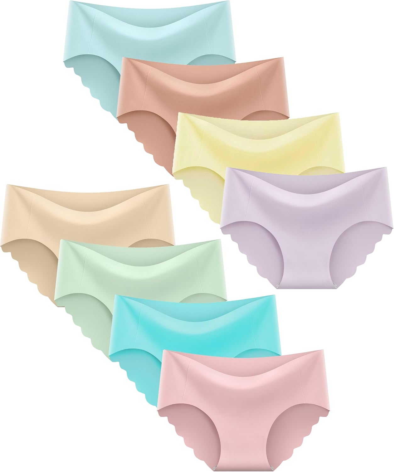 Boboking Teen Girls Seamless Underwear Tagless Soft Panties Full Coverage | breathable and Lightweight no show undies 8 Pack