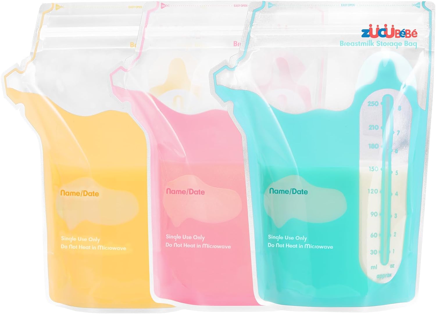 Breastmilk Storage Bags(150 Count)，8oz Milk Storage Bags for Breastfeeding，BPA Free with Easy Pour Spout, Self Standing, for Refrigeration and Freezing