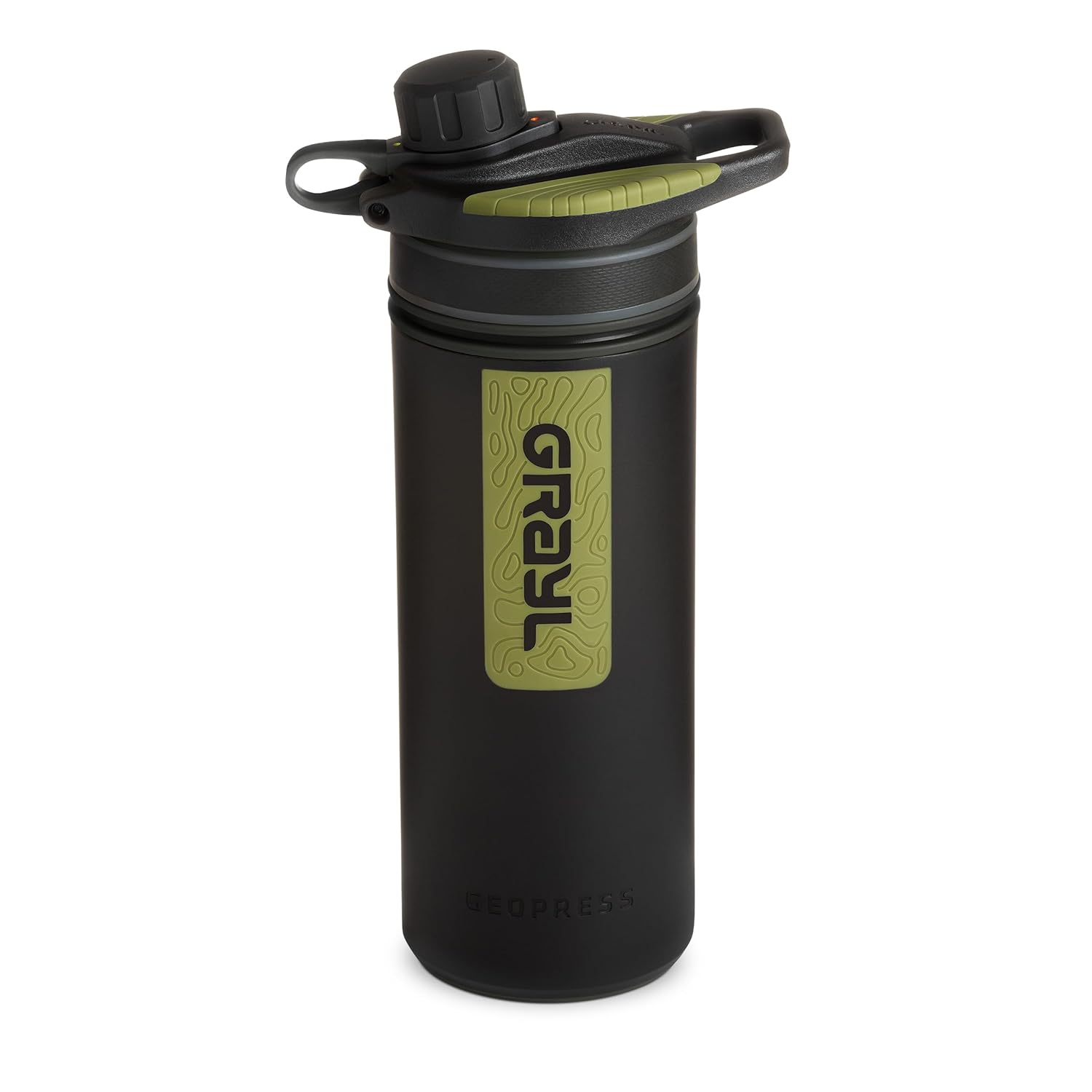 GRAYL GeoPress 24 oz Water Purifier Bottle – Filter for Hiking, Camping, Survival, Travel (Black Camo)
