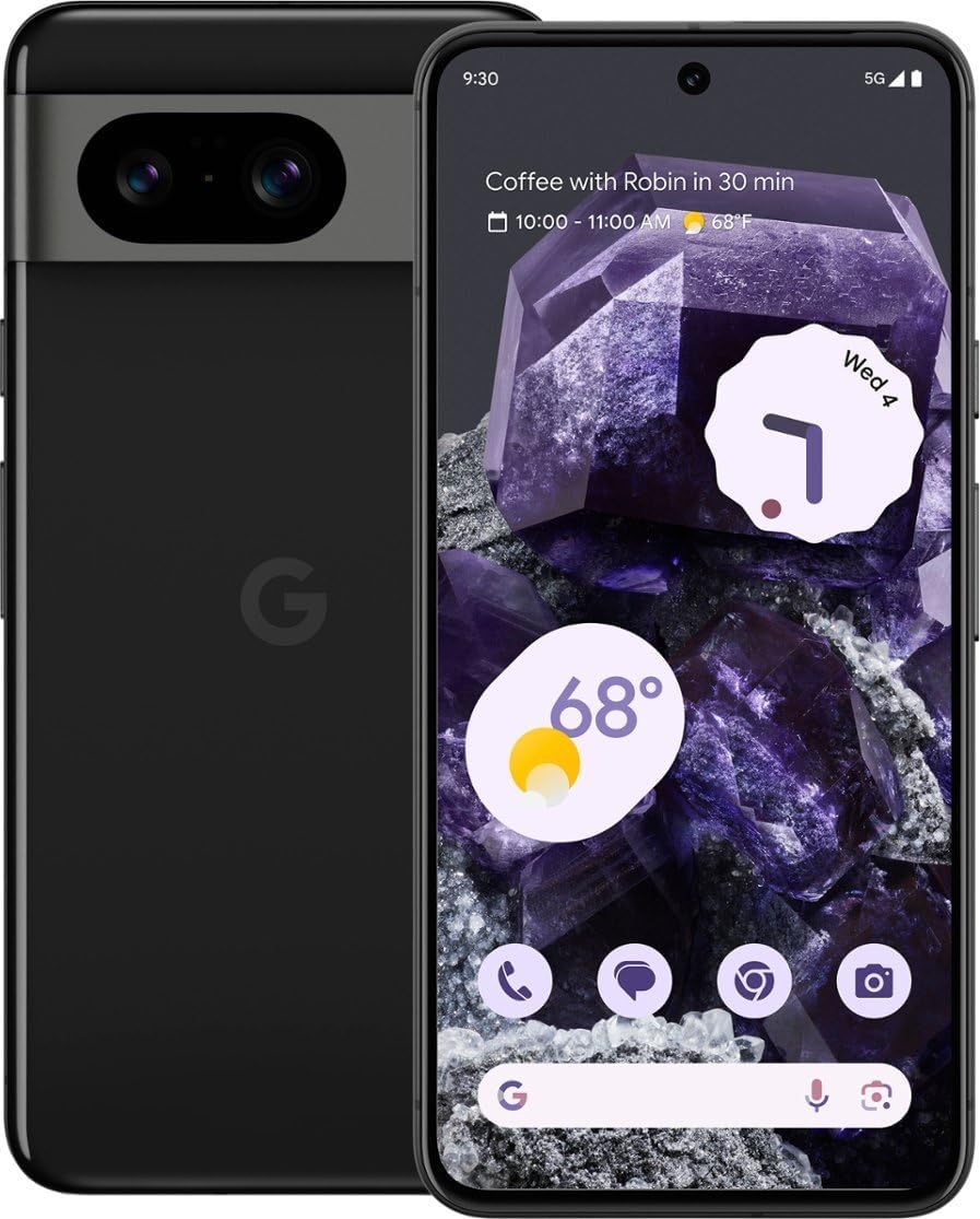Google Pixel 8, 128GB, Obsidian – Unlocked (Renewed)