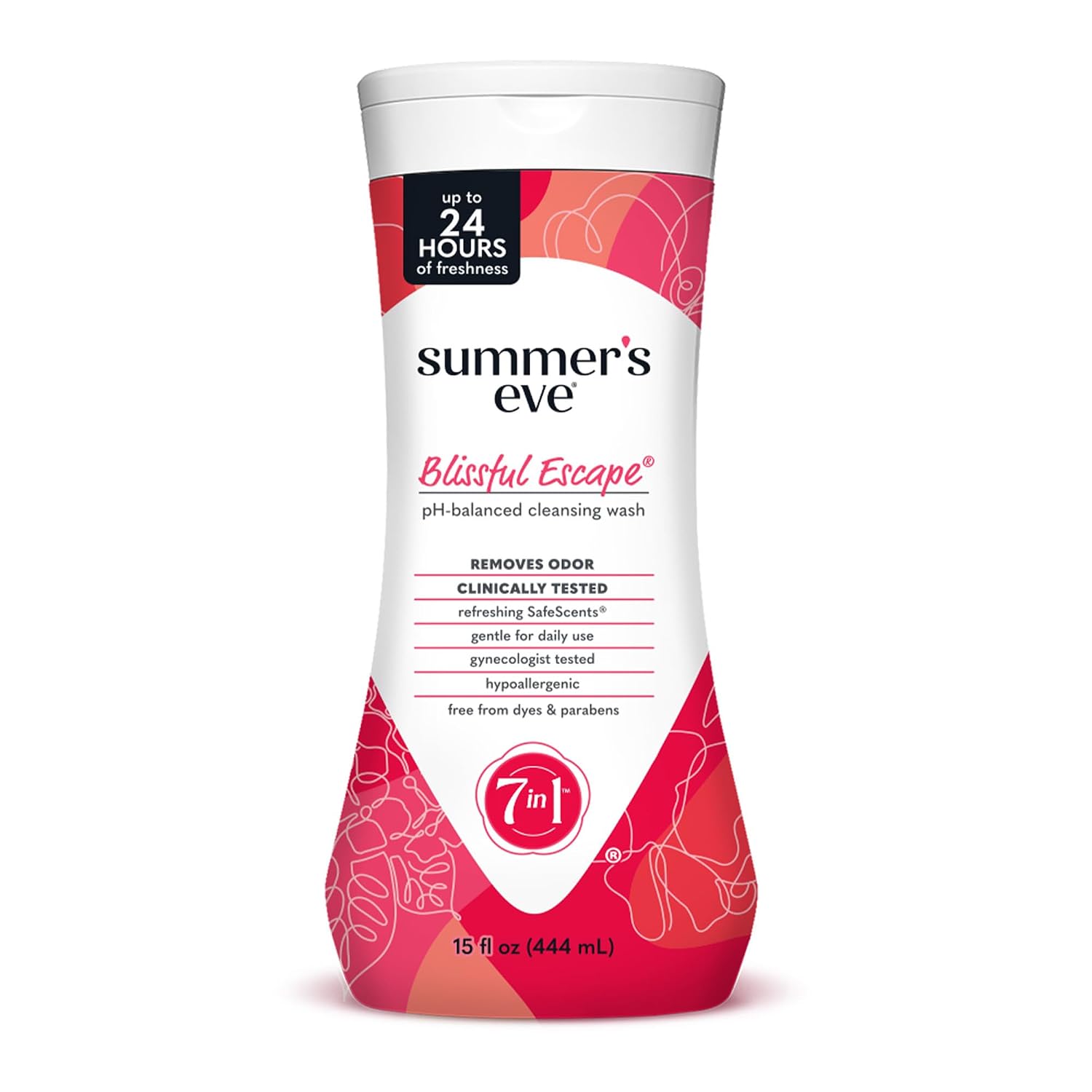 Summer’s Eve Blissful Escape All-Over Daily Feminine Wash, pH-Balanced Body Wash for Women, Removes Vaginal Odor and Refreshes, 15 Fl Oz