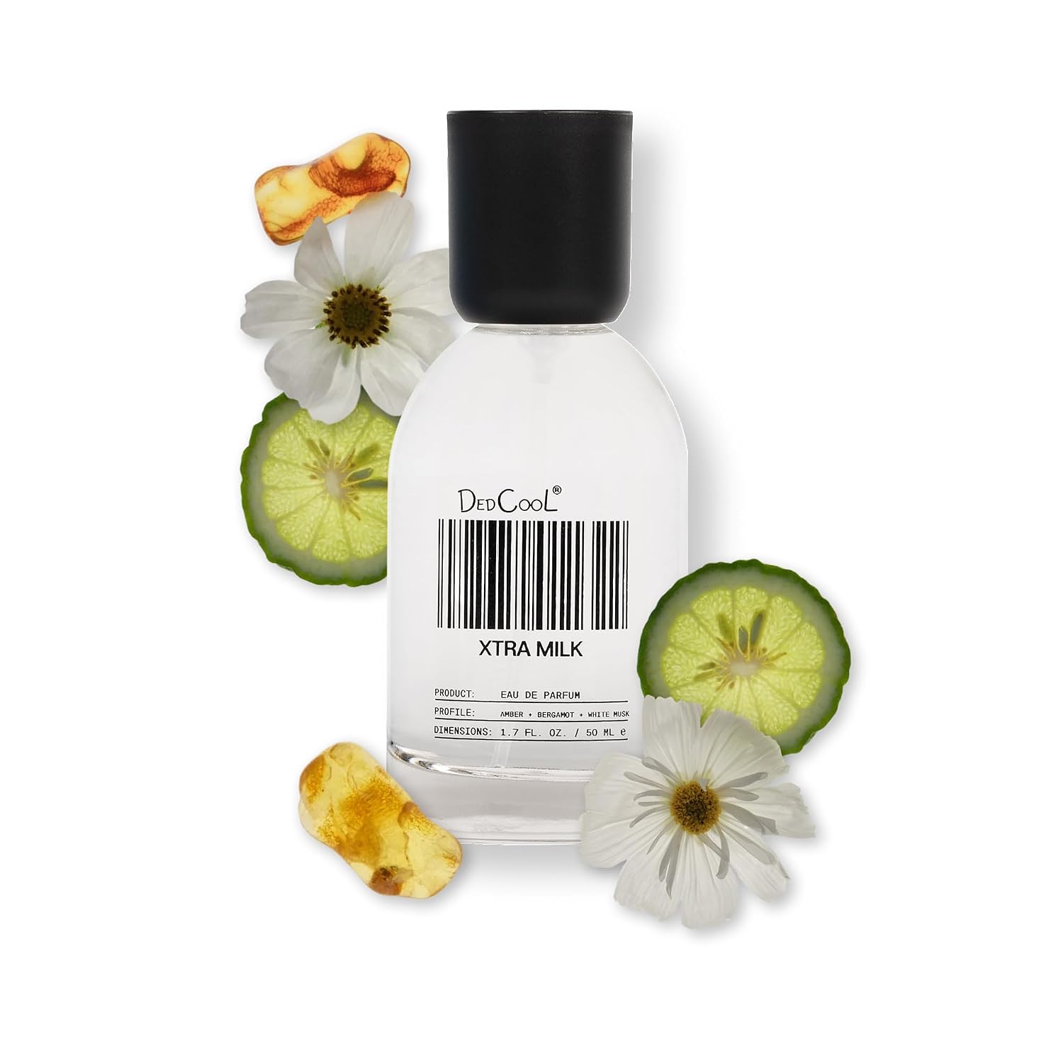 DedCool Eau de Parfum | Xtra Milk | Bergamot, White Musk & Amber | Clean Unisex Fragrance | Non-Toxic, Vegan | 1.7 fl oz
