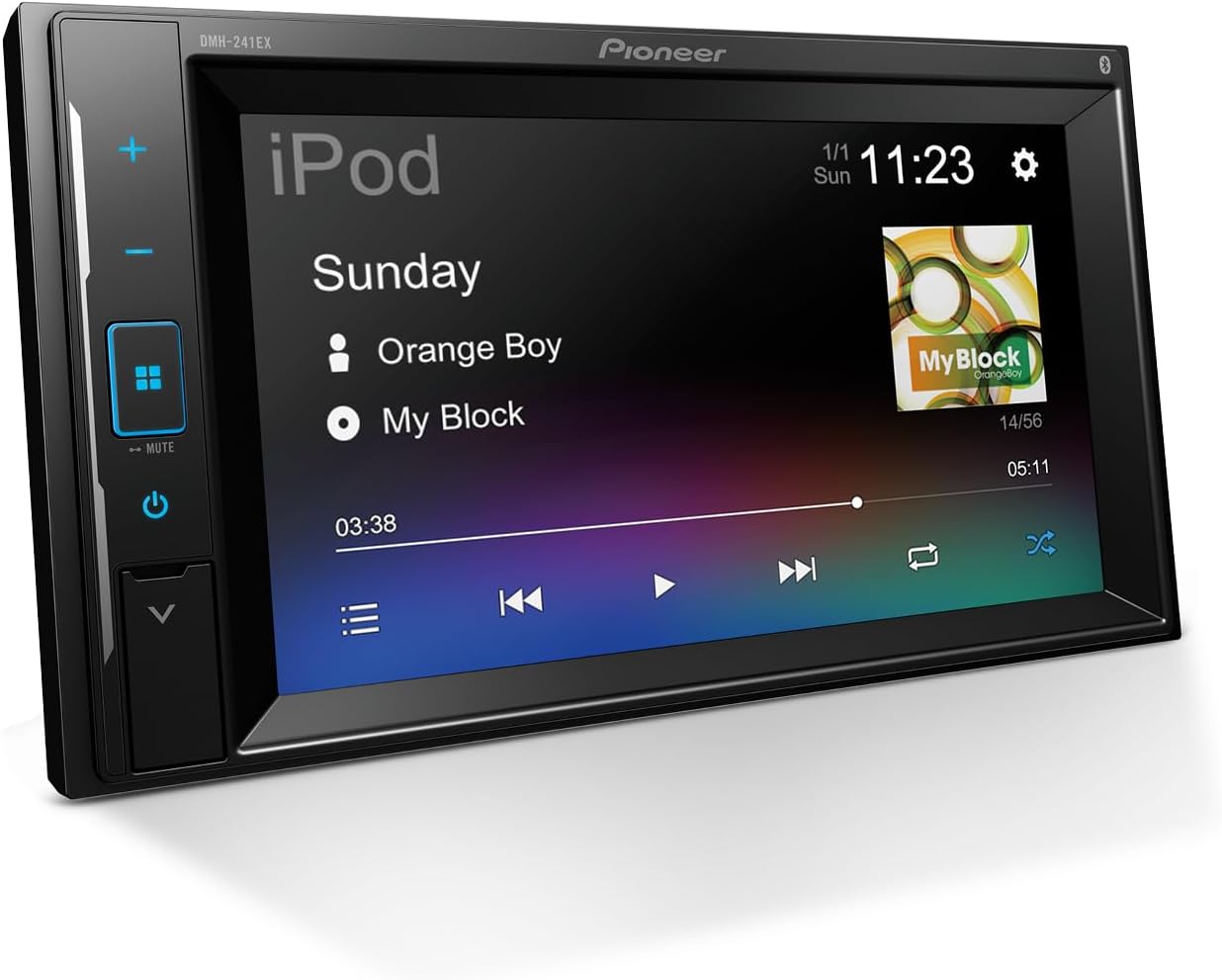 Pioneer DMH-241EX 6.2″ Resistive Touchscreen, Double Din – Bluetooth, Backup Camera, AM/FM Radio, USB, FLAC Playback, Short Chassis, 13-Band EQ, 50W x 4 Output