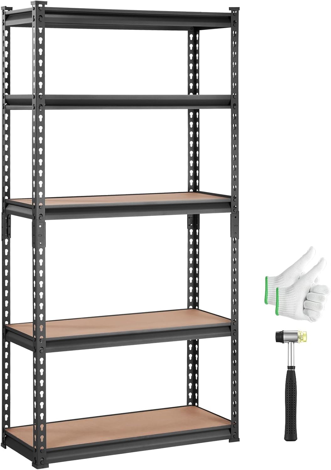 VEVOR Storage Shelves 5-Tier Adjustable 2000 lbs 30″x12″x60″ Shelving Unit | Heavy Duty Garage Storage Metal Utility Rack Shelf for Kitchen, Pantry, Basement, Bathroom, Laundry, Living Room, Warehouse