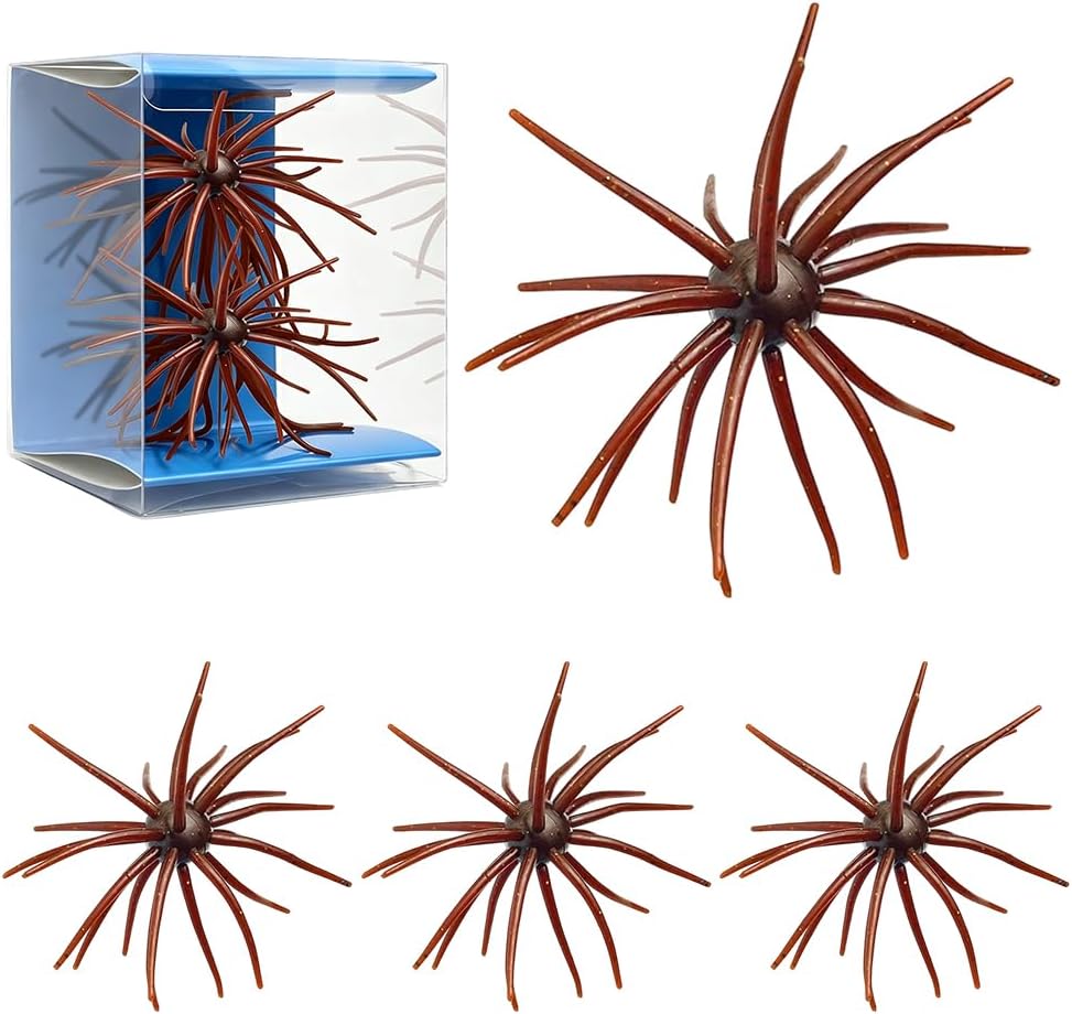 Sea Urchin Soft Bait for Bass Fishing, Floating Swimbait Lures, Realistic Tentacle Action. TPR Tear-Resistant. Floating Design. Star Glitter Flash. Drop Shot/Wacky/Neko rig Ready. Fresh & Saltwater.