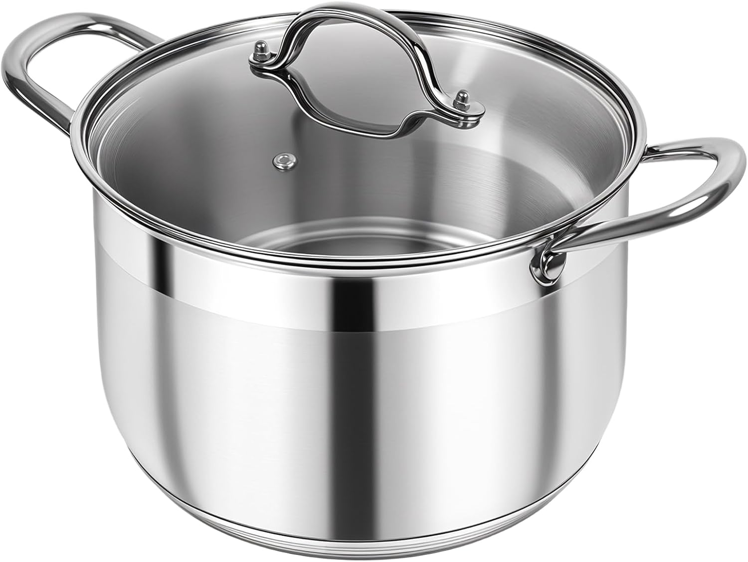 Kirecoo Stainless Steel Stock Pot – 12 Quart Heavy Duty Stock Cooking Pot with Visible Lid for Pasta, Soup, Spaghetti, Nonstick Thick Bottom Big Stockpot, Cookware for Canning, Boiling, Simmer