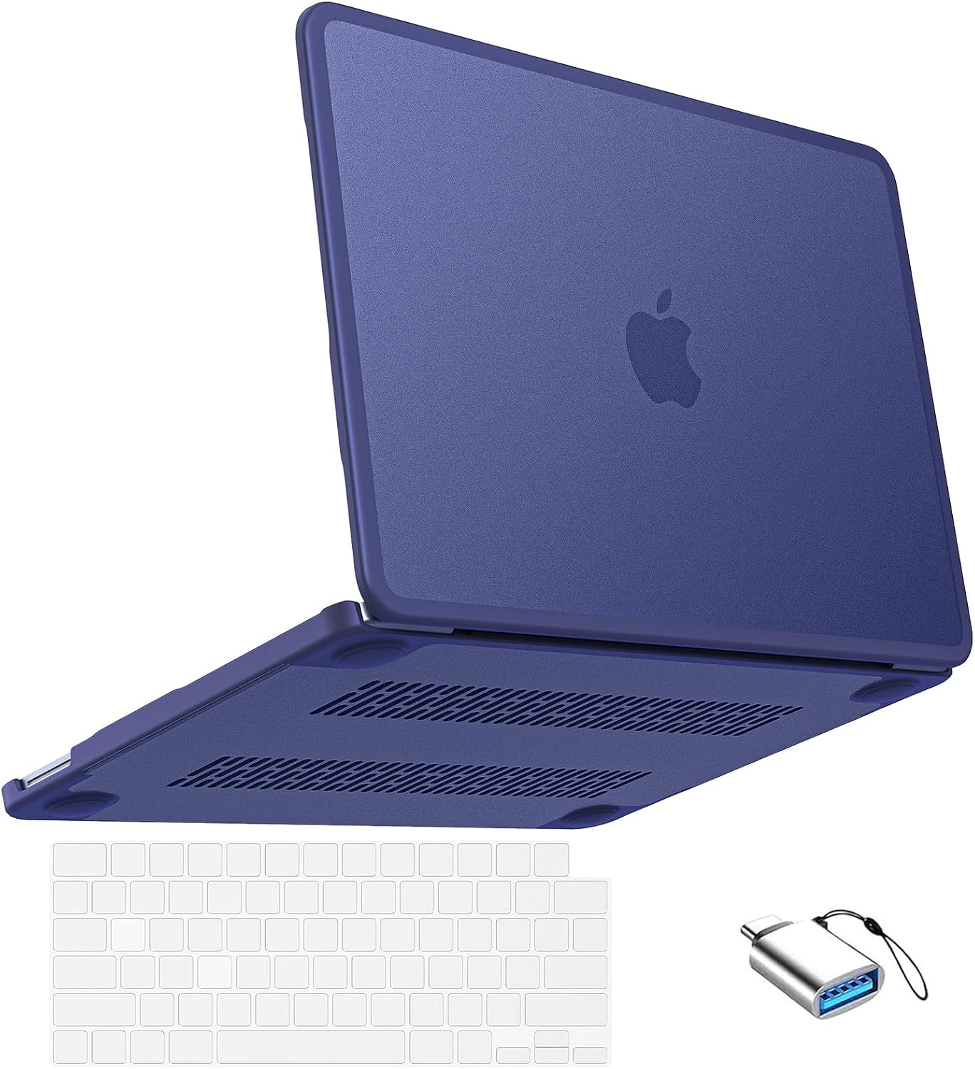 BlueSwan for MacBook Neo Case 13 Inch 2026, Model A3404 (A18 Pro Chip) Anti-Crack Rugged Protective Hard Shell Cover for MacBook Neo 13″, with Keyboard Cover, Type-C, Frosted Indigo