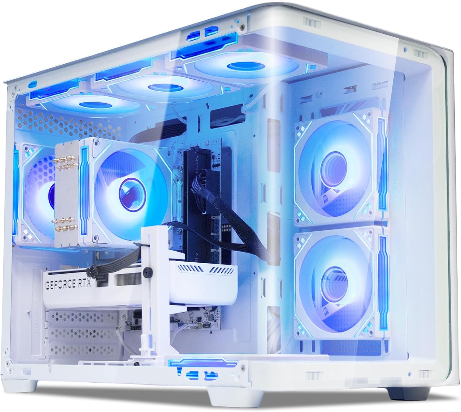 suevery Prebuilt Gaming PC • 14Th Gen Core I9 14900HX (24Cores 32Threads Up to 5.8G) • RTX 5060TI 8G • DDR5 16G RAM • Nvme 1TB SSD • Tower Desktop Computer White WiFi6