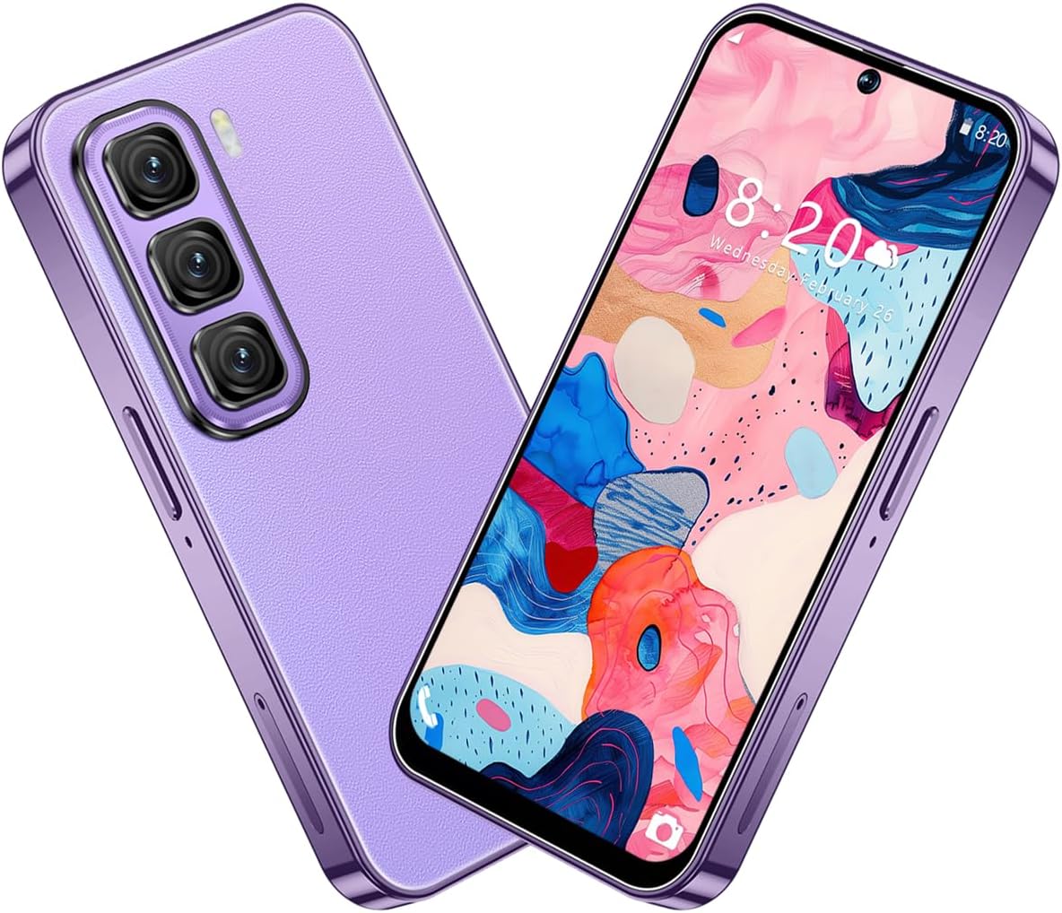 Mini Phone 4G Unlocked 3+32GB Mini Smartphone with 4.0” HD Touch Screen 2600mAh Battery Compact Backup Smallest Phone for Kids & Students GPS Dual SIM Face ID (Purple)