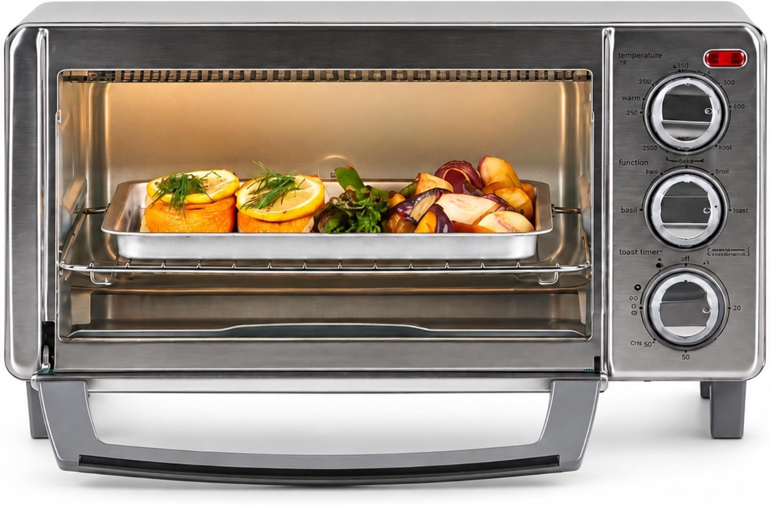 BLACK+DECKER 4-Slice Toaster Oven with Natural Convection, Stainless Steel, TO1760SS (TO1760SST-1)