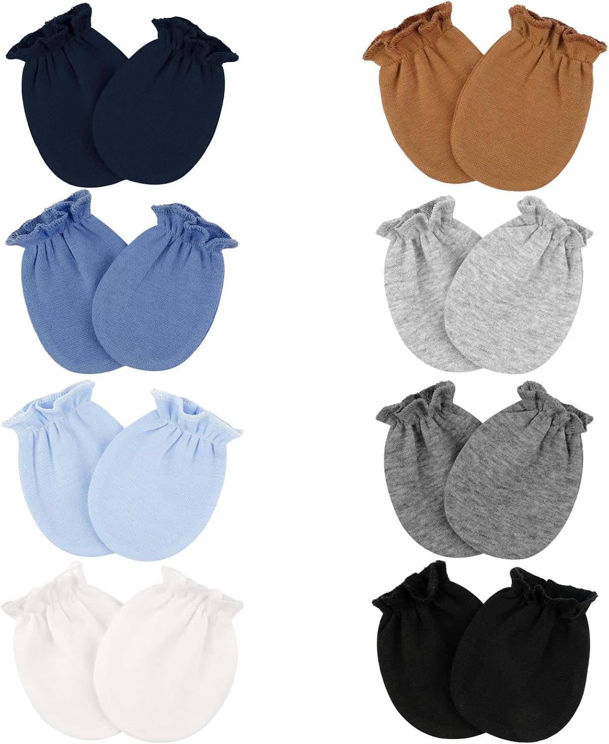 8 Pairs Baby Mittens Newborn No Scratch, Cotton Infant Gloves 0-6 Months | Soft & Breathable, with Elastic Wrist, Skin-friendly, 100% Cotton, Baby Girl Boy Must Haves Essentials