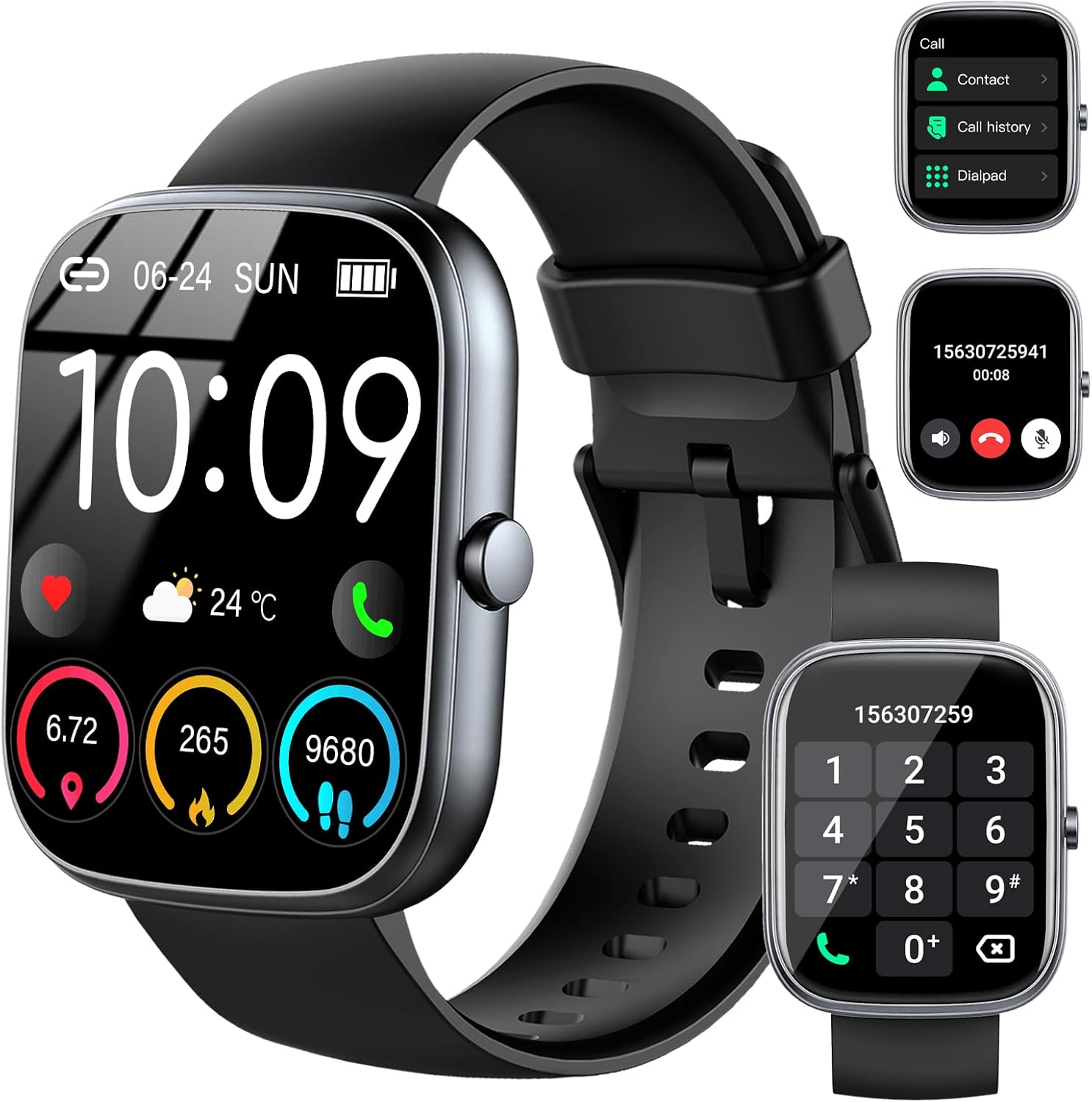 Smart Watch (Answer/Make Calls), 1.91″HD Smartwatch for Men Women Heart Rate/Sleep Monitor/Pedometer/Calories, New Fitness Watch with 113+ Sport Modes, Running Watch IP68 Waterproof for Android iOS