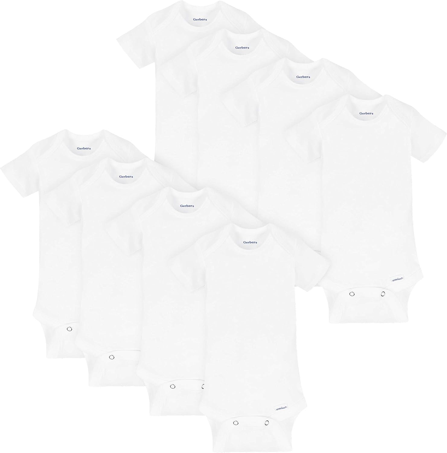 Gerber Baby Boys & Girls 8-Pack Short Sleeve Onesies Bodysuits