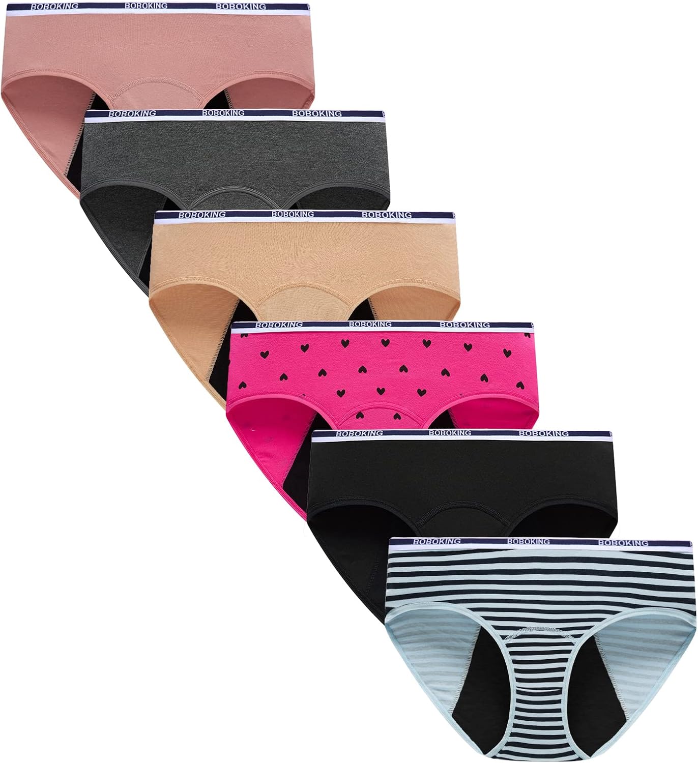 Boboking Teen Girl’s Cotton Period Panties Big Girls Breathable Briefs Women Underwear