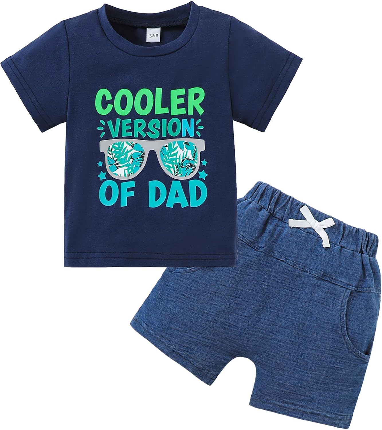 Jecson Baby Boy Summer Clothes Toddler Boy Outfits Letter Print Short Sleeve T-Shirt Denim Shorts Clothing Set 6M-4T