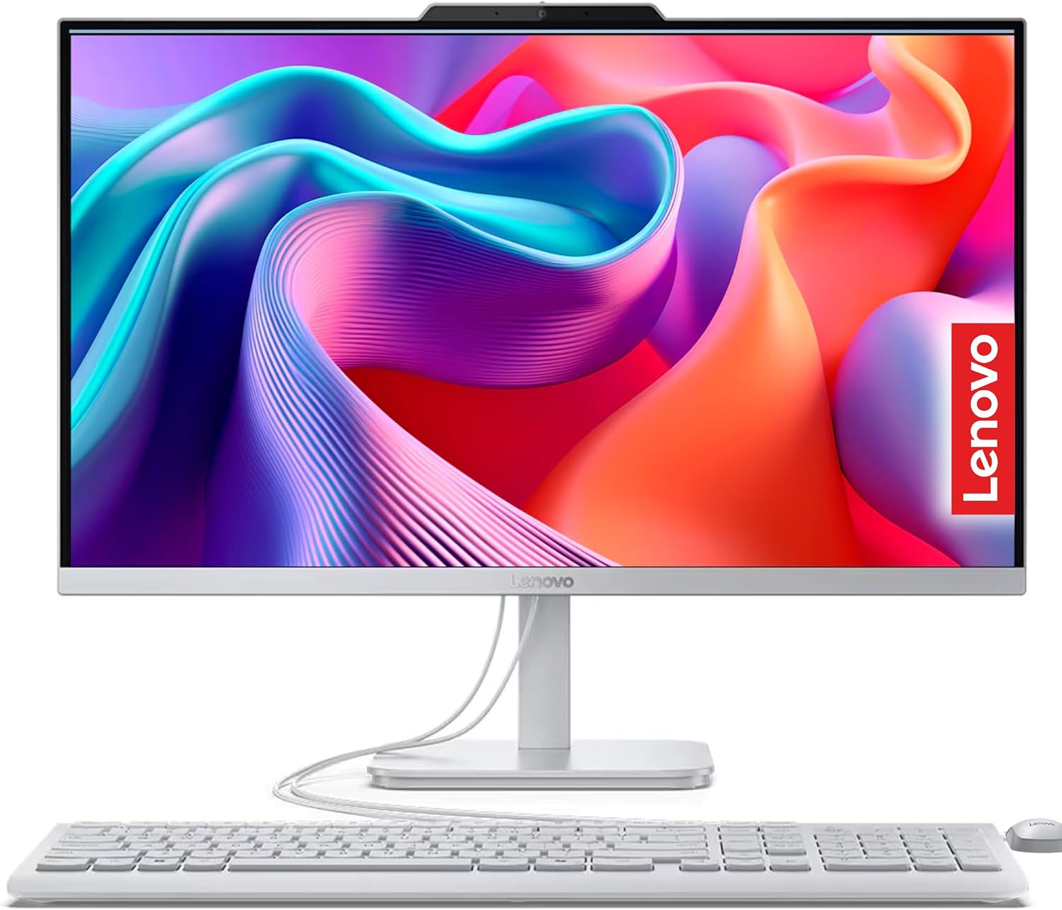 Lenovo IdeaCentre All-in-One Desktop Computer, 24″ FHD Anti-Glare IPS Display, 32GB RAM, 512GB SSD Storage, Intel 4-Core Processor, Wi-Fi 6, Windows 11 Home, Everyday Use AIO