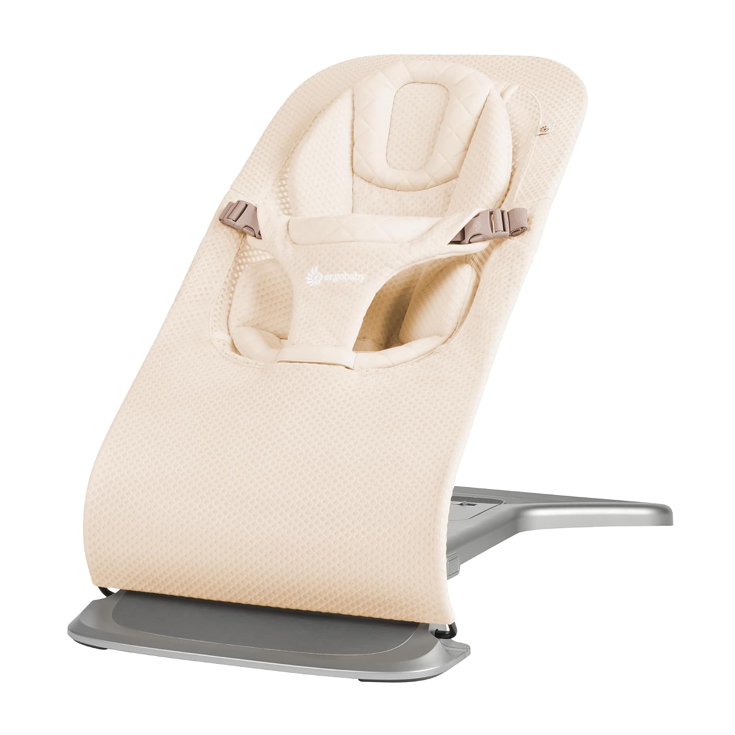 Ergobaby Evolve 3-in-1 Bouncer Seat for Babies and Toddlers 5.5-25lbs – Multi Position Baby Rocker Seat with Adjustable Heights, Secure Harness, Newborn Insert – Mesh Cream