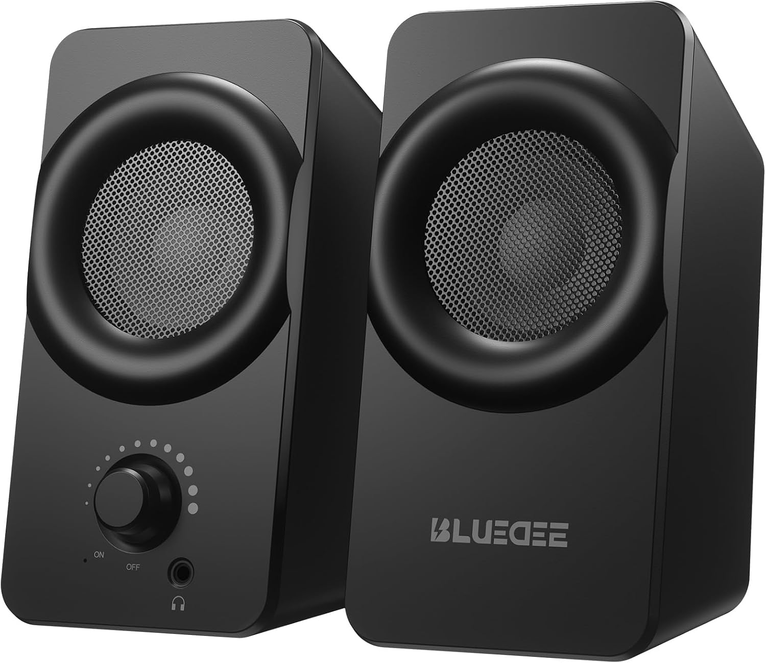 Bluedee Computer Speakers for Desktop PC, Dual Driver PC Speakers with RGB Lights, Plug & Play Compact Wired USB Speaker for Laptop & Desktop, USB or USB-C for Power & Audio