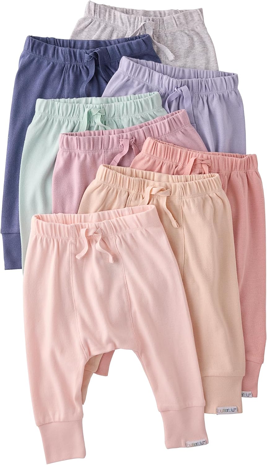 Jordan 8-Pack Jogger Baby & Toddler Pants 100% Organic Cotton Bottoms for Boys & Girls