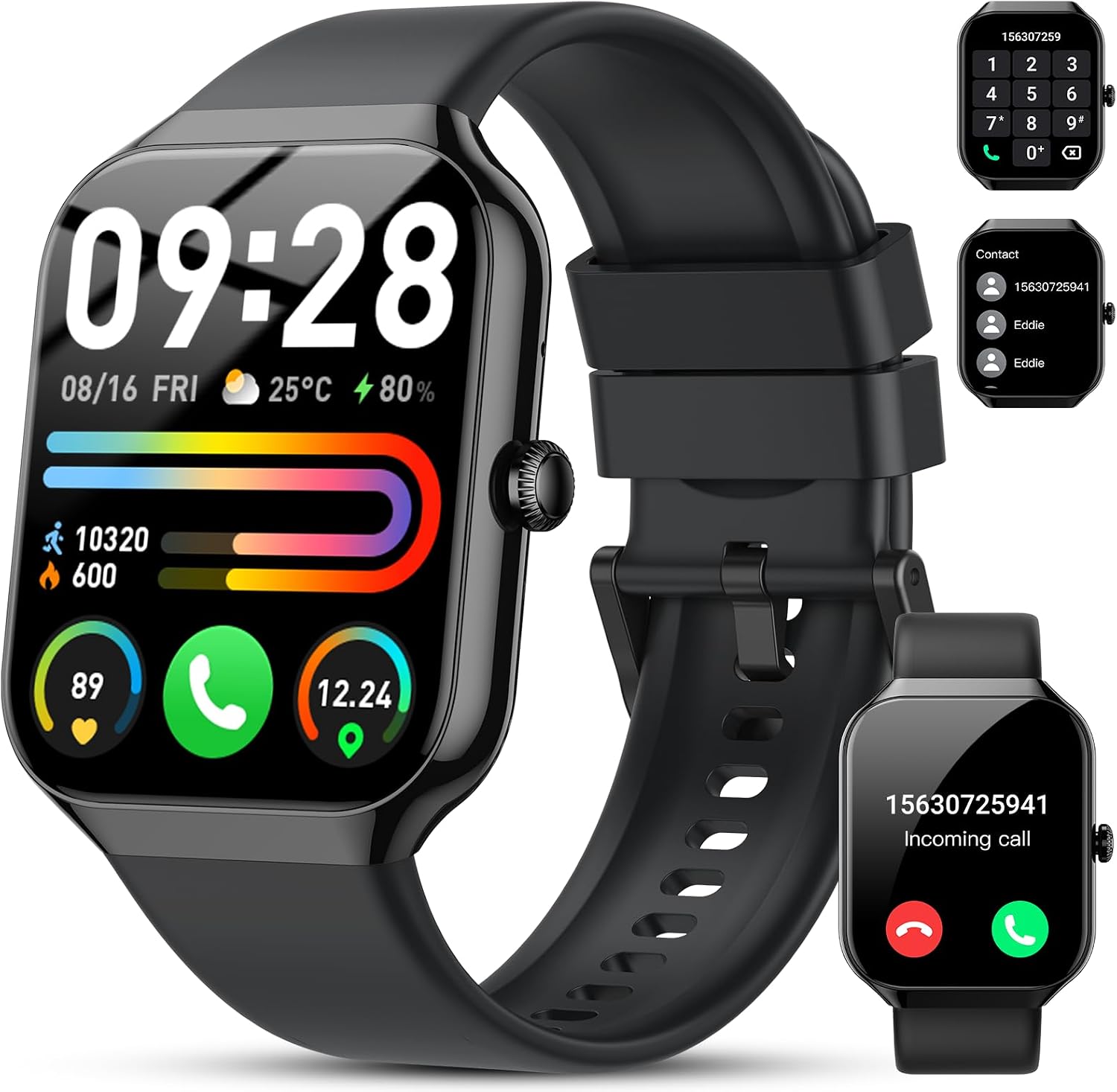 Smart Watch(Answer/Make Call), 1.96″ HD Smartwatch for Men Women, 2026 Fitness Watch with 7/24 Heart Rate/Sleep Monitor/30+Day,113+ Sport Modes,IP68 Waterproof Fitness Activity Tracker for Android iOS