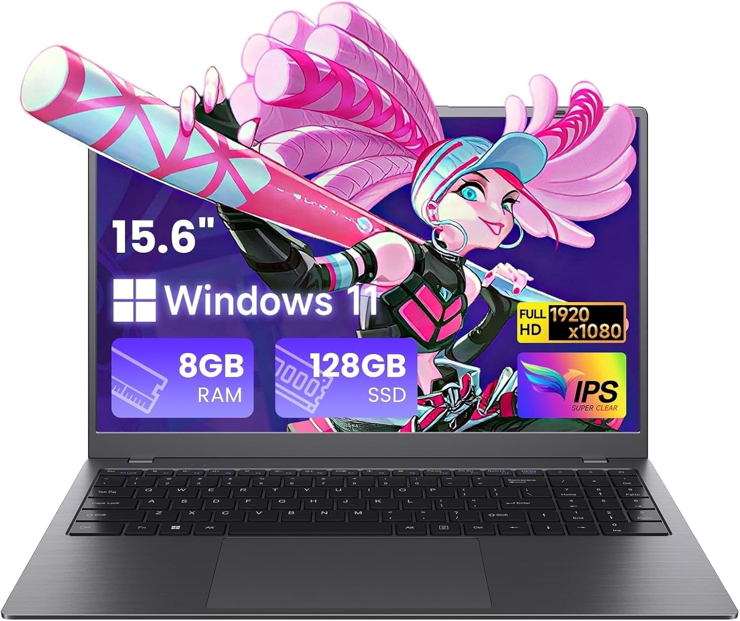 2026 Laptop, Pentium Gold 6500Y Processor(Up to 3.4 GHz),8GB RAM 128GB SSD,15.6 Inch FHD IPS Display, 5000mAh Battery,Type-C,Portable Laptops Computer for Business Office