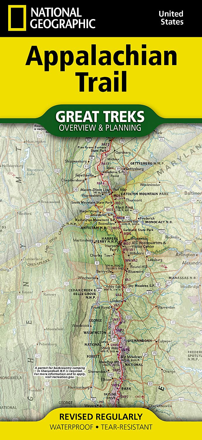 Appalachian Trail Planning and Overview Map (National Geographic Trails Illustrated Map, 5501)