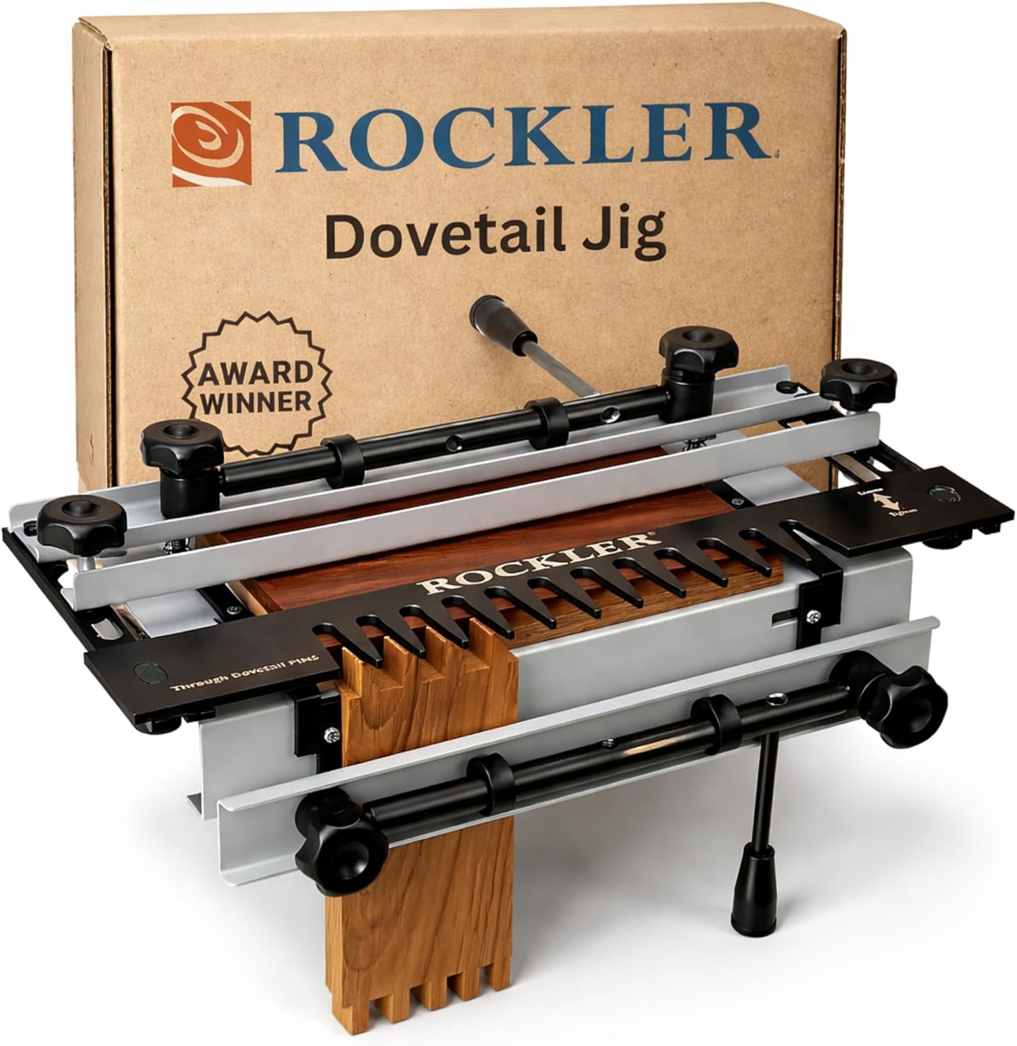 Rockler Dovetail Jig – Versatile Dovetail Jig Kit Includes Dove Tailing Router, Template, Dovetail Guide Bushing & More – for Woodworking Accommodates Stock up to 11” Wide