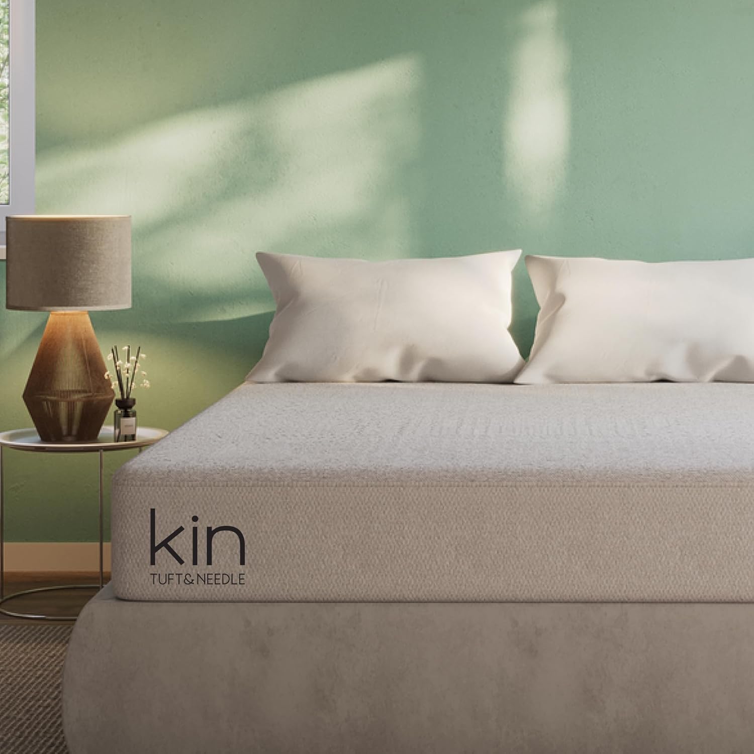 Kin by Tuft & Needle Medium Plush 10″ Twin Hybrid Mattress, Cooling, Pressure Relief, and Individually-Wrapped Coils, 100 Night Trial, Fiberglass-Free, CertiPUR-US, 10-Year Limited Warranty