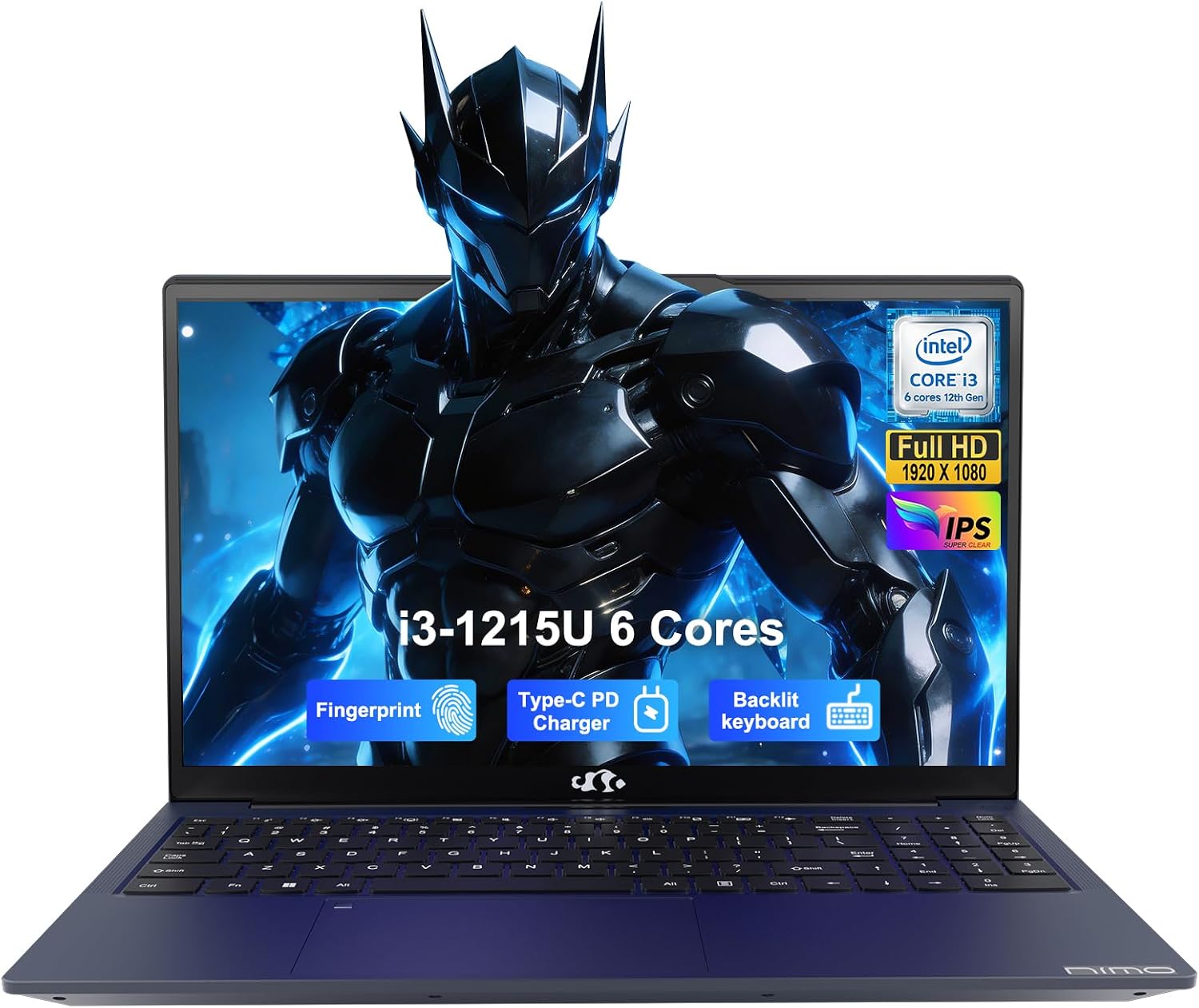 NIMO 15.6″ IPS FHD Student Laptop, 12th Gen Intel Core i3-1215U (Up to 4.4GHz, Beat R5 7520U) 16GB RAM 512GB SSD Computer with 180° View, 65W PD, 2Yr Warranty, Wi-Fi 6, Portable for Home and Business