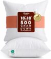 Utopia Bedding 18×18 Pillow Inserts, White Throw Pillows for Couch, 2 Pack | Indoor cushion inserts for bed, sofa & couch, Supportive & fluffy decorative pillows for everyday comfort, Set of 2, White