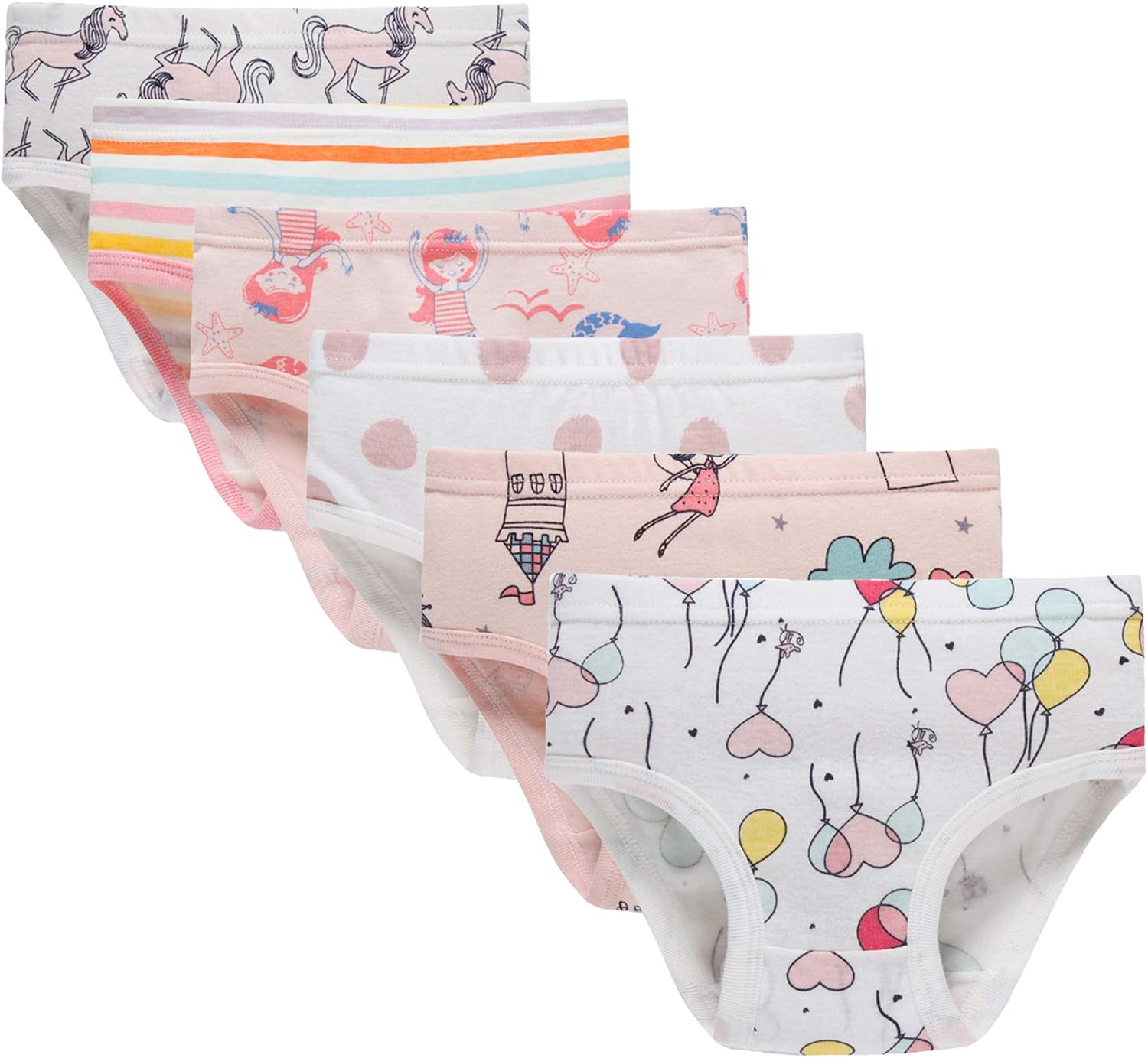 Boboking Girls Soft Panties Toddler Underwear Kids Cotton Briefs | Comfortable Elastic Waistband Double Layered Crotch Assorted Patterns