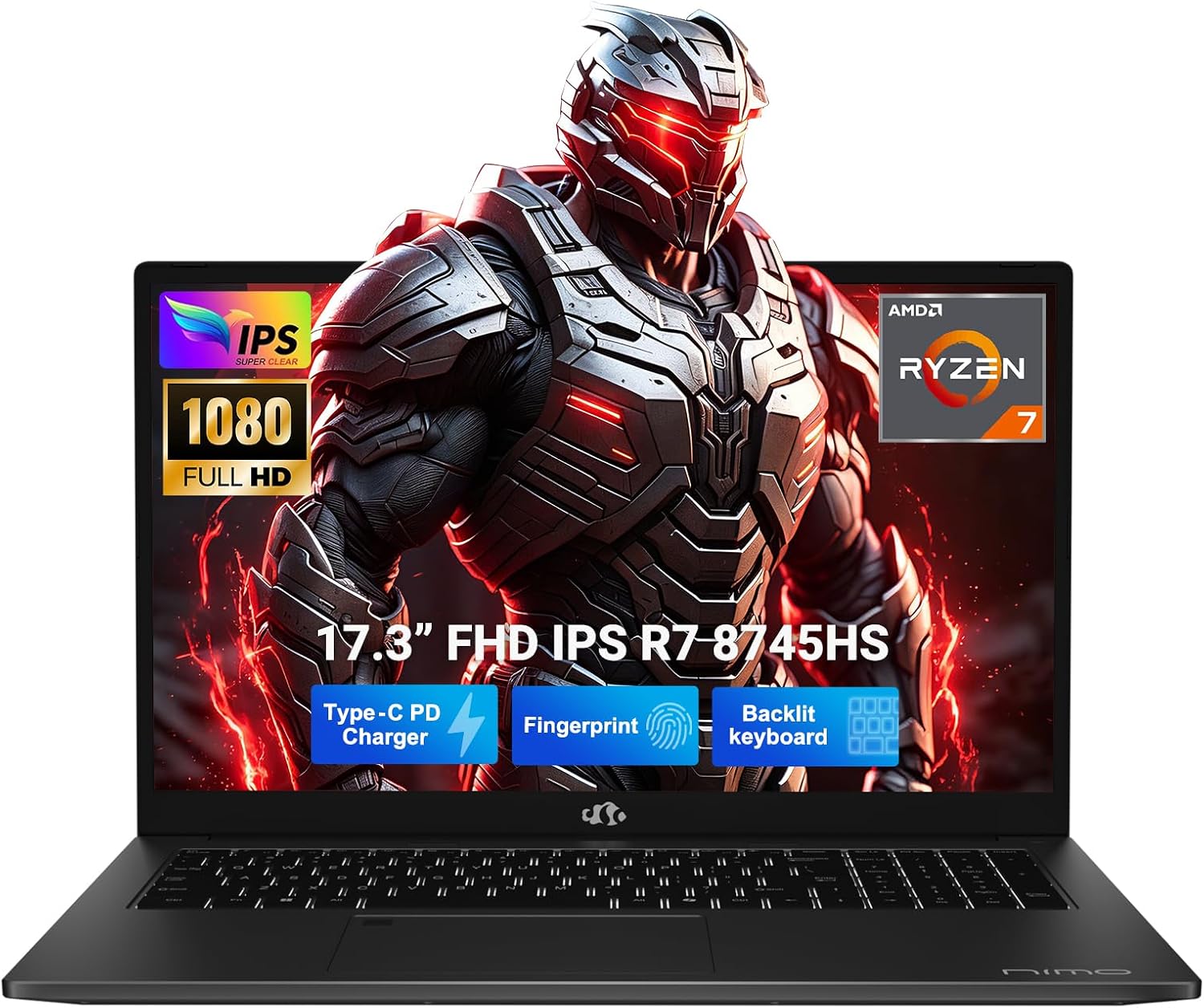 NIMO 17.3″ Gaming-Creator-Laptop, 8-Core Ryzen 7 8745HS 32GB RAM 1TB SSD Beat i7-1360P up to 4.9GHz Radeon 780M, USB 4.0 FHD 100W Fast PD for Video Editing, AI Tasks & Remote Streaming, 2-Yr Warranty
