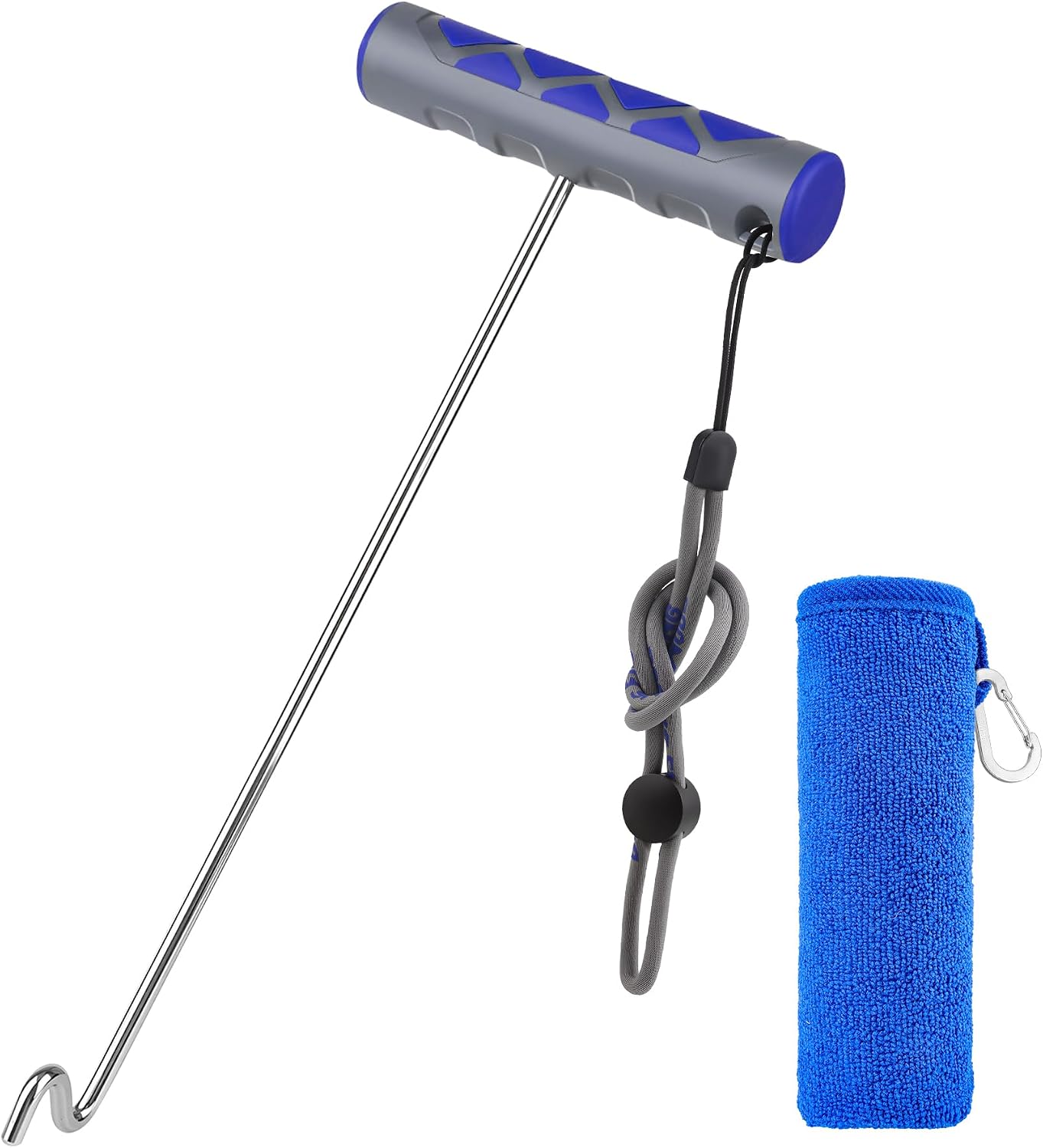 Booms Fishing Hook Remover Tool: 10.9″ Stainless Steel Fish Dehooker Saltwater – Shark Hook Remover – Quick Release Fish Hooks Extractor with Towel & Lanyard – XW22 Fishing Tool Set for Angler