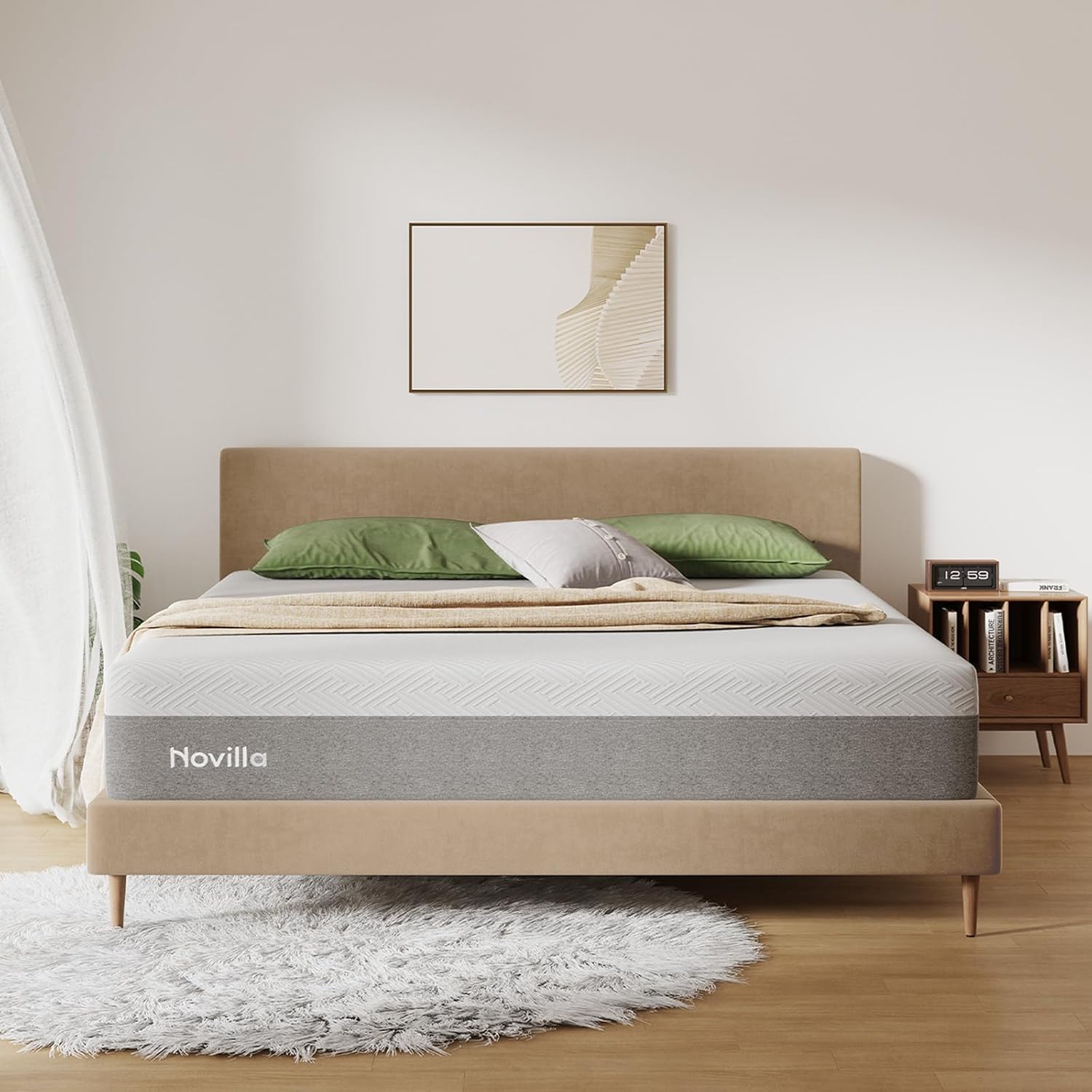 Novilla 10 inch Memory Foam Mattress King, Bliss Mattress King in a Box for Cooling Comfort & Pressure Relieving, Target Zoned Support for Back Pain Relief, CertiPUR US Certified Foams