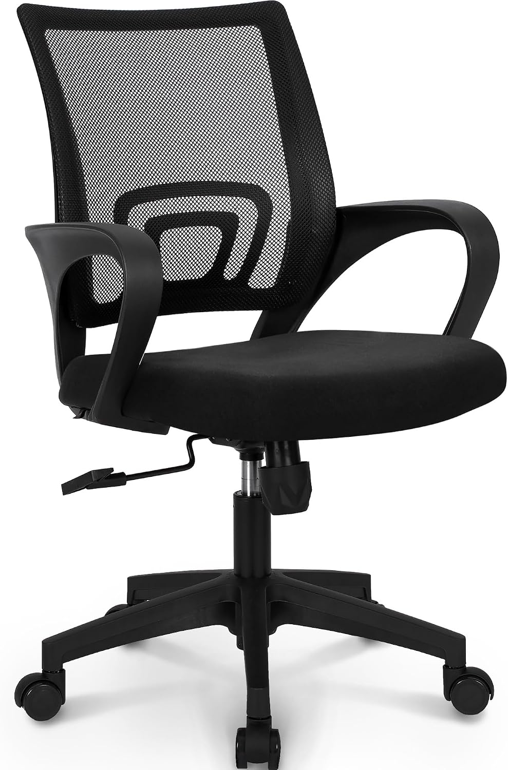 NEO CHAIR Office Desk Computer Chair Ergonomic Mesh Gaming Cushion Seat with Comfy Lumbar Mid Back Support Adjustable Height Swivel Rolling Wheels for Home Task (Mesh Black)