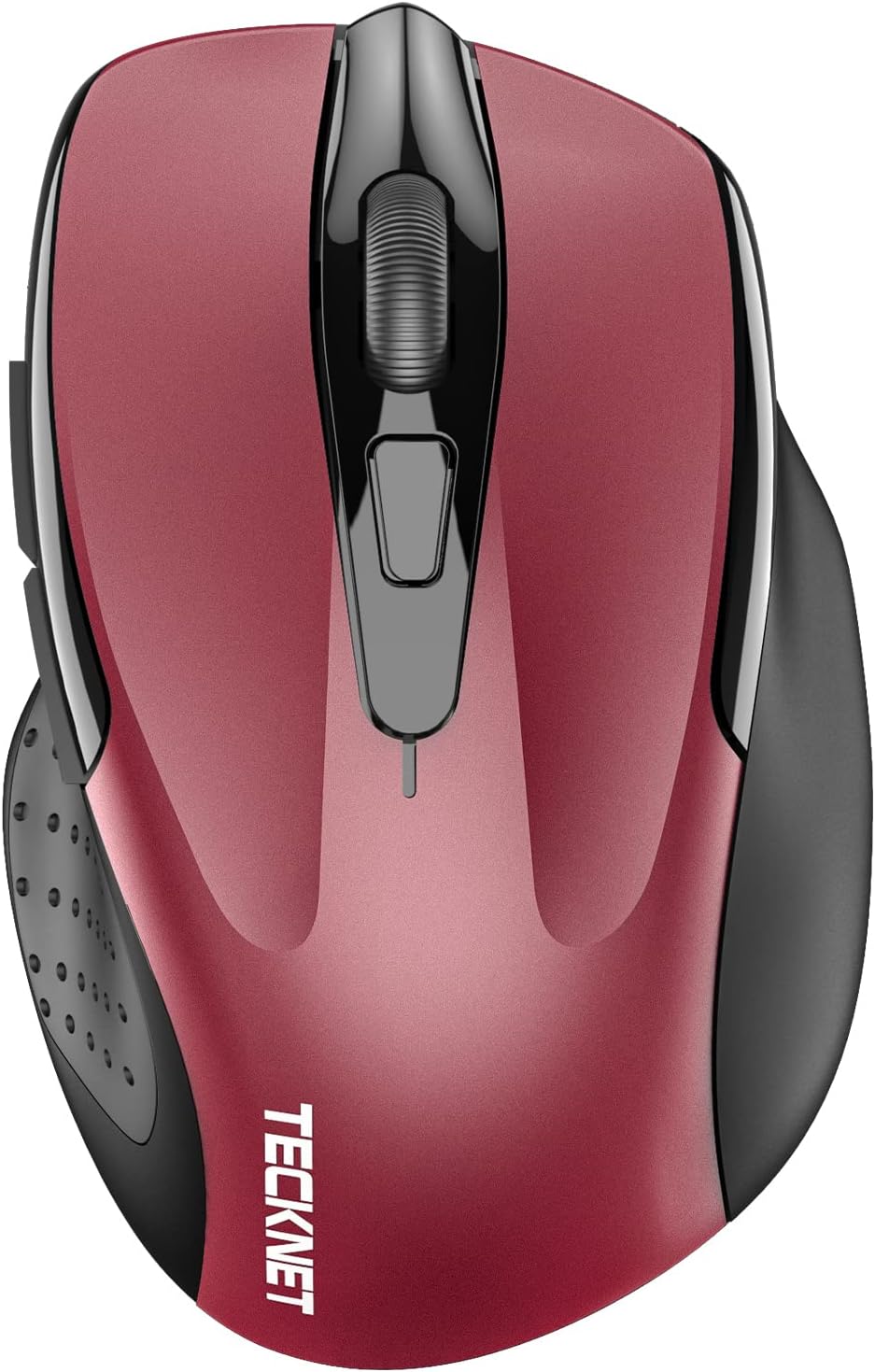 TECKNET Wireless Mouse (2.4G & BT5.0/3.0) Silent 4800 DPI Computer USB A & Bluetooth Mouse 6 Buttons, Wide Compatibility – Red