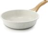 SENSARTE Nonstick Ceramic Frying Pan Skillet, 8 Inch Omelet Pan, Healthy Non Toxic Chef Pan, Induction Compatible Egg Pan with Heat Resistant Handle, PFAS-Free, White