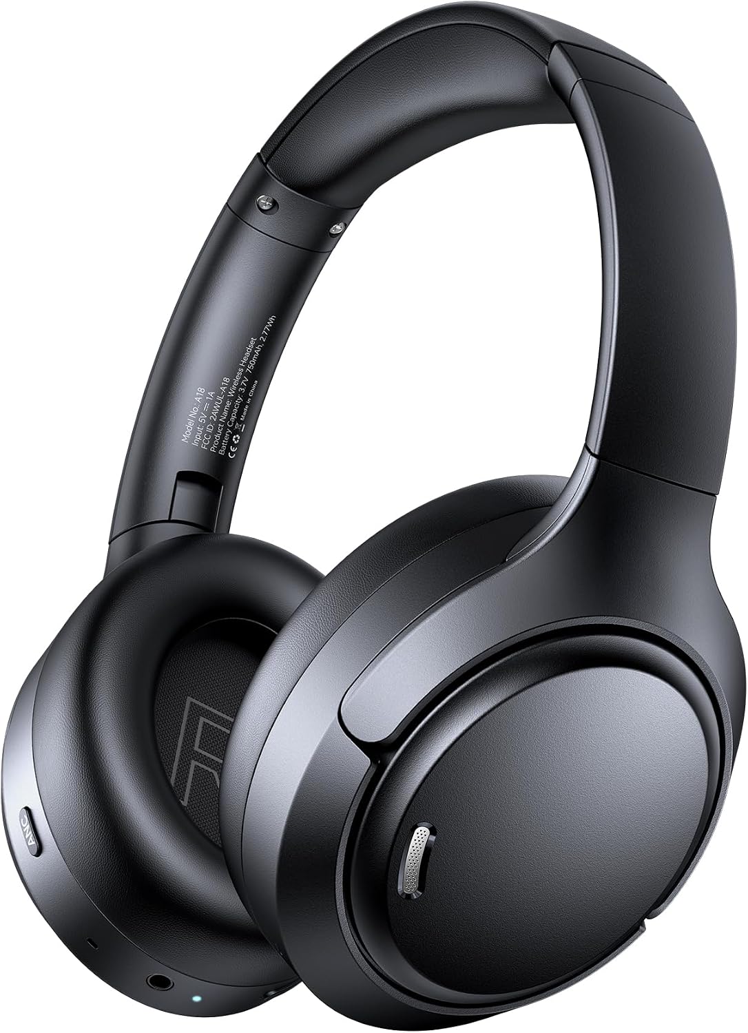 Hybrid Active Noise Cancelling Bluetooth 6.0 Headphones 120H Long Playtime, 6 ENC Mic, Over Ear Headphones Wireless, Hi-Res Audio, Memory Foam Earcup, Transparency Mode ANC Headphone for Travel Office
