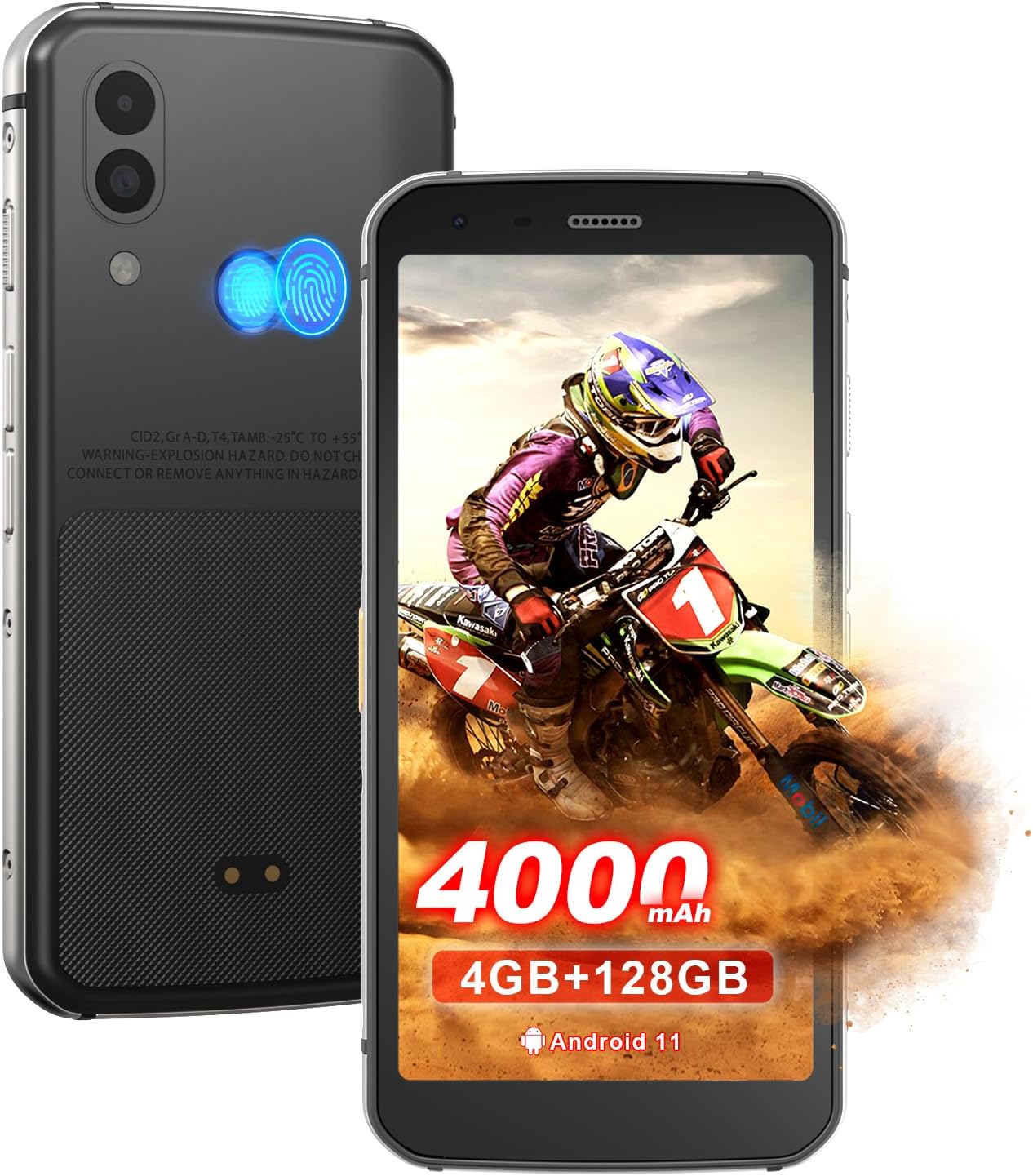 Unifone S62 Unlocked Rugged Cell Phone (128GB, 4GB) 5.7″ IP68 Waterproof Android Smartphone, 12MP Dual Camera, All Day Battery, NFC, Fingerprint Unlock, Snapdragon 660 Nano Slot(Black)