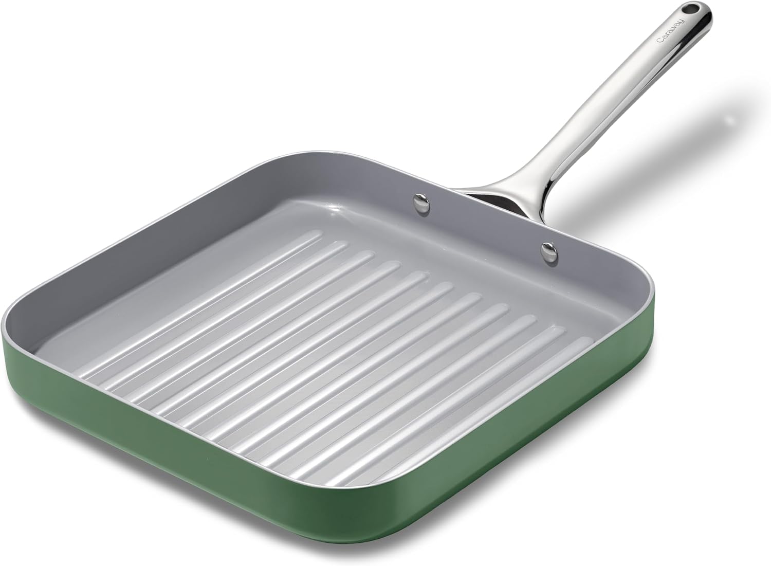 Caraway Square Grill Pan – 11” Grill Pan – Non-Stick Ceramic Coated – Non Toxic, PTFE & PFOA Free – Oven Safe & Compatible with All Stovetops – Sage